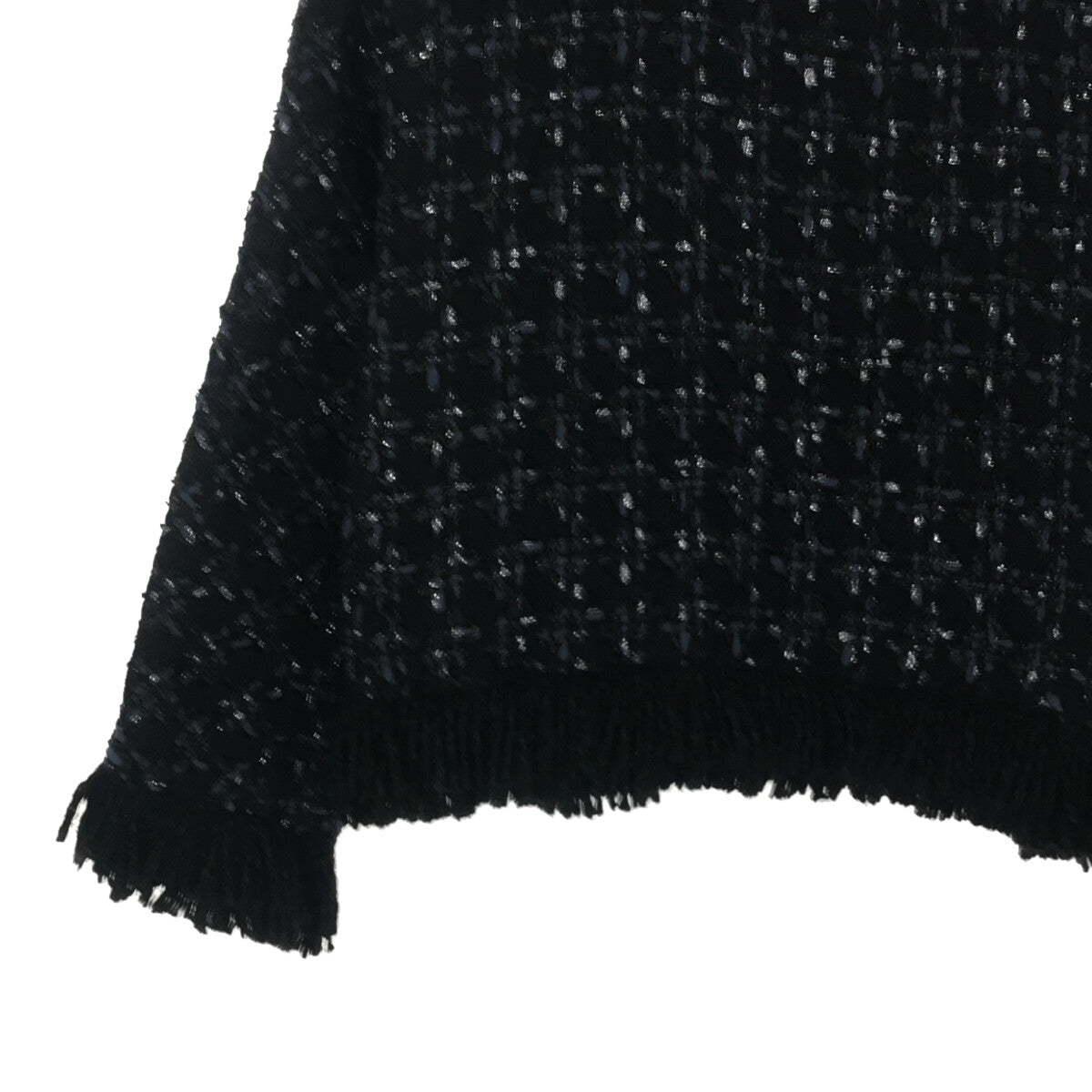 【미품】 Drawer / 드로워 | 트위드 프린지 풀오버 | 36 | 네이비 | 여성