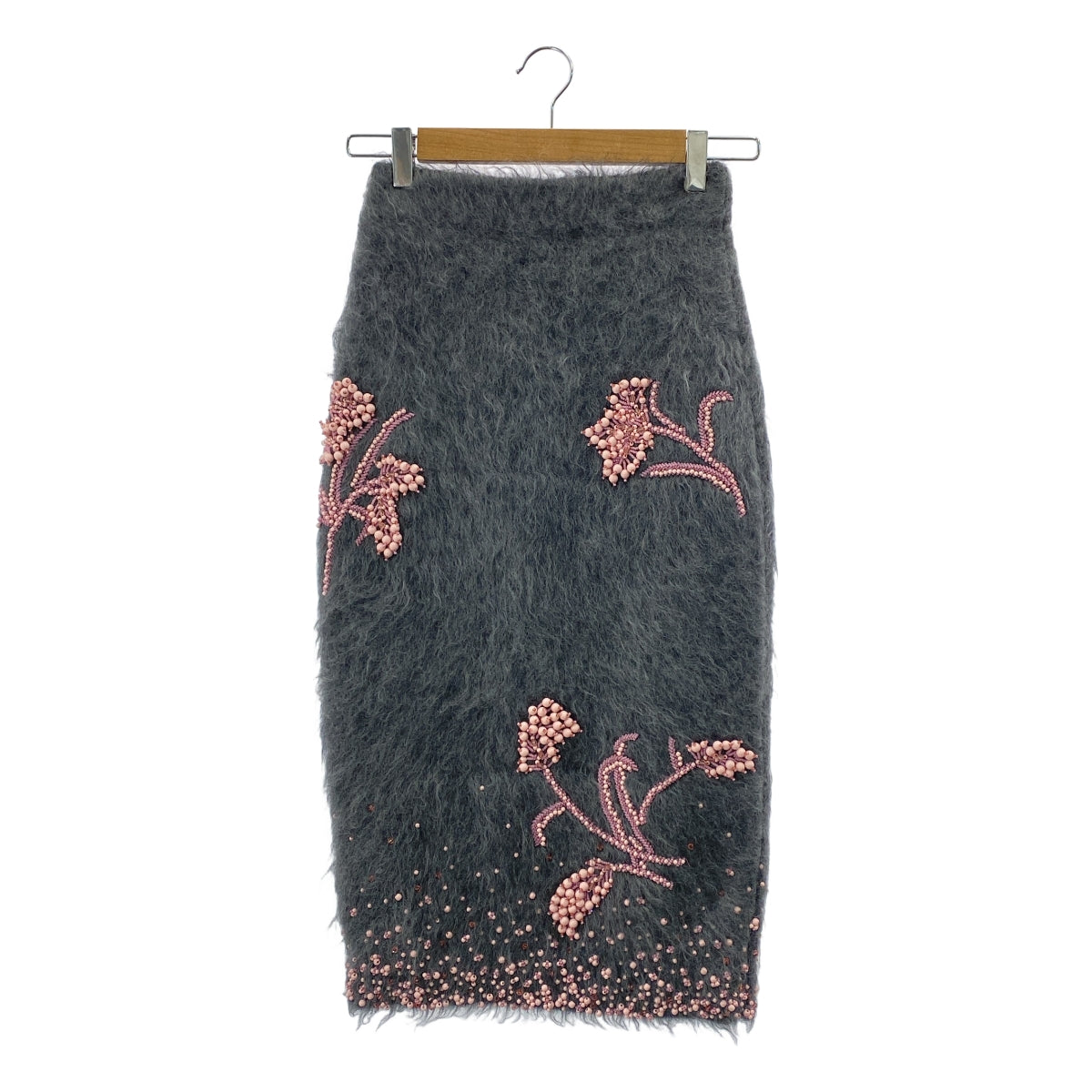PRADA / プラダ | モヘア ビーズ刺しゅう スカート | 38
