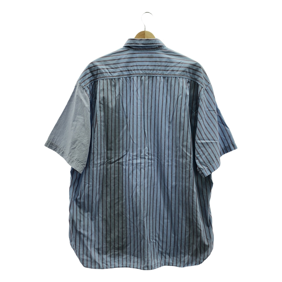 COMME des GARCONS HOMME / コムデギャルソンオム | 2023SS | 綿ストライプ×多素材MIX S/S シャツ | M | メンズ