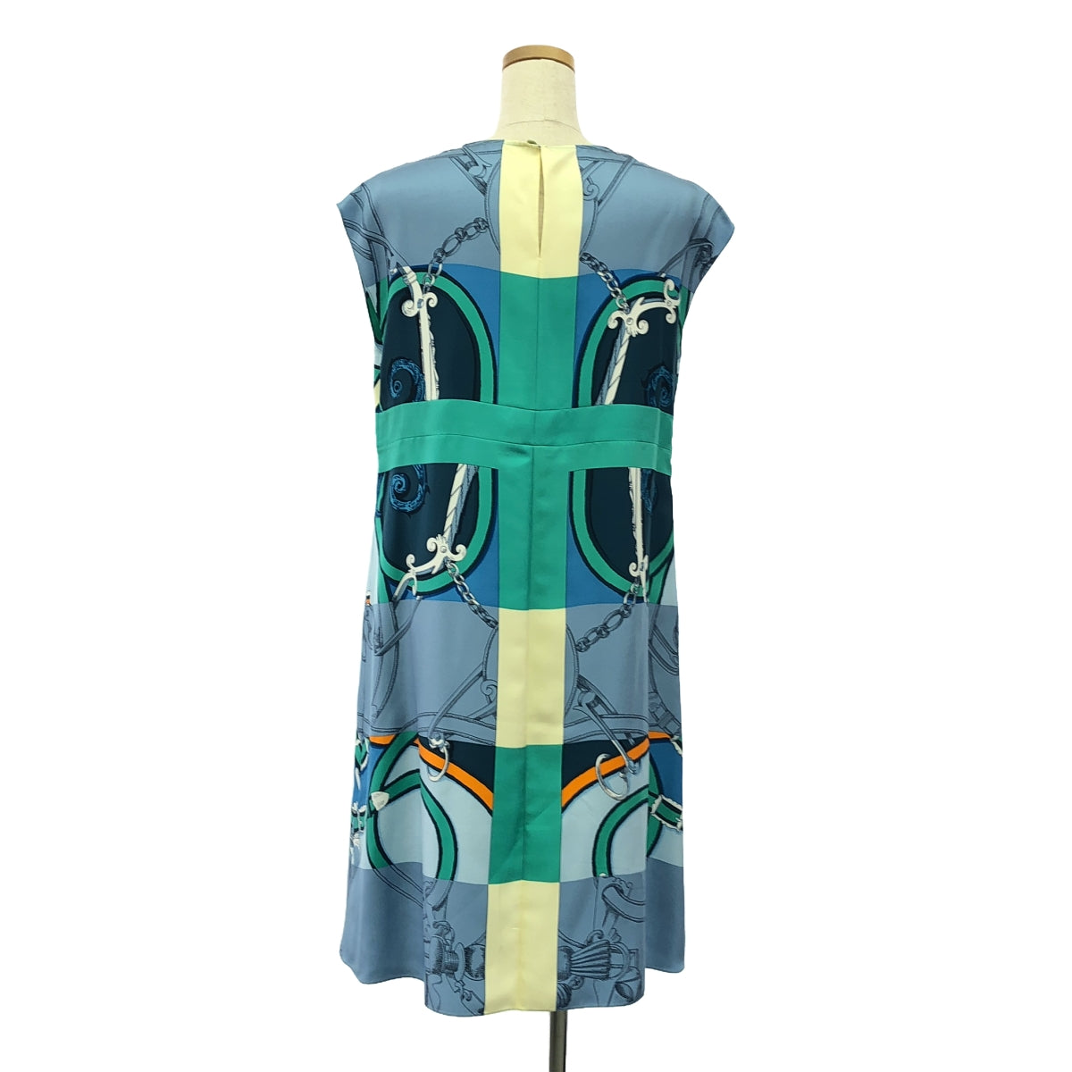 【美品】  HERMES / エルメス | silk 100% / シルク スカーフ ドレス ワンピース | 36 | マルチカラー | レディース