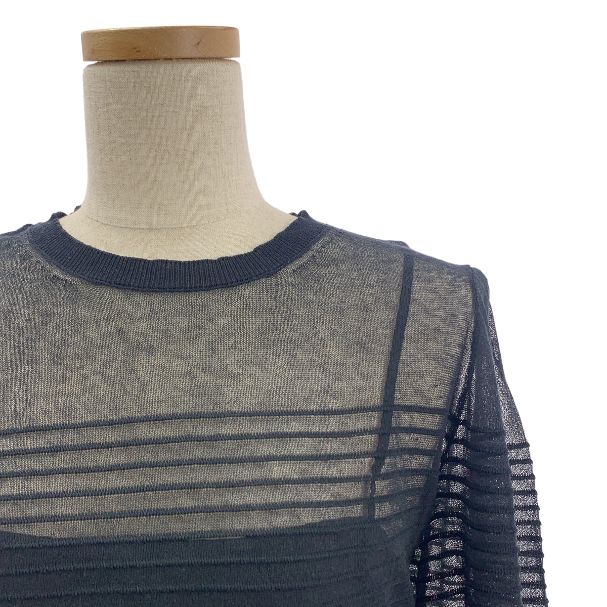 RED VALENTINO / 레드 발렌티노 | 코튼 혼합 테두리 니트 원피스 | XS | 블랙 | 여성