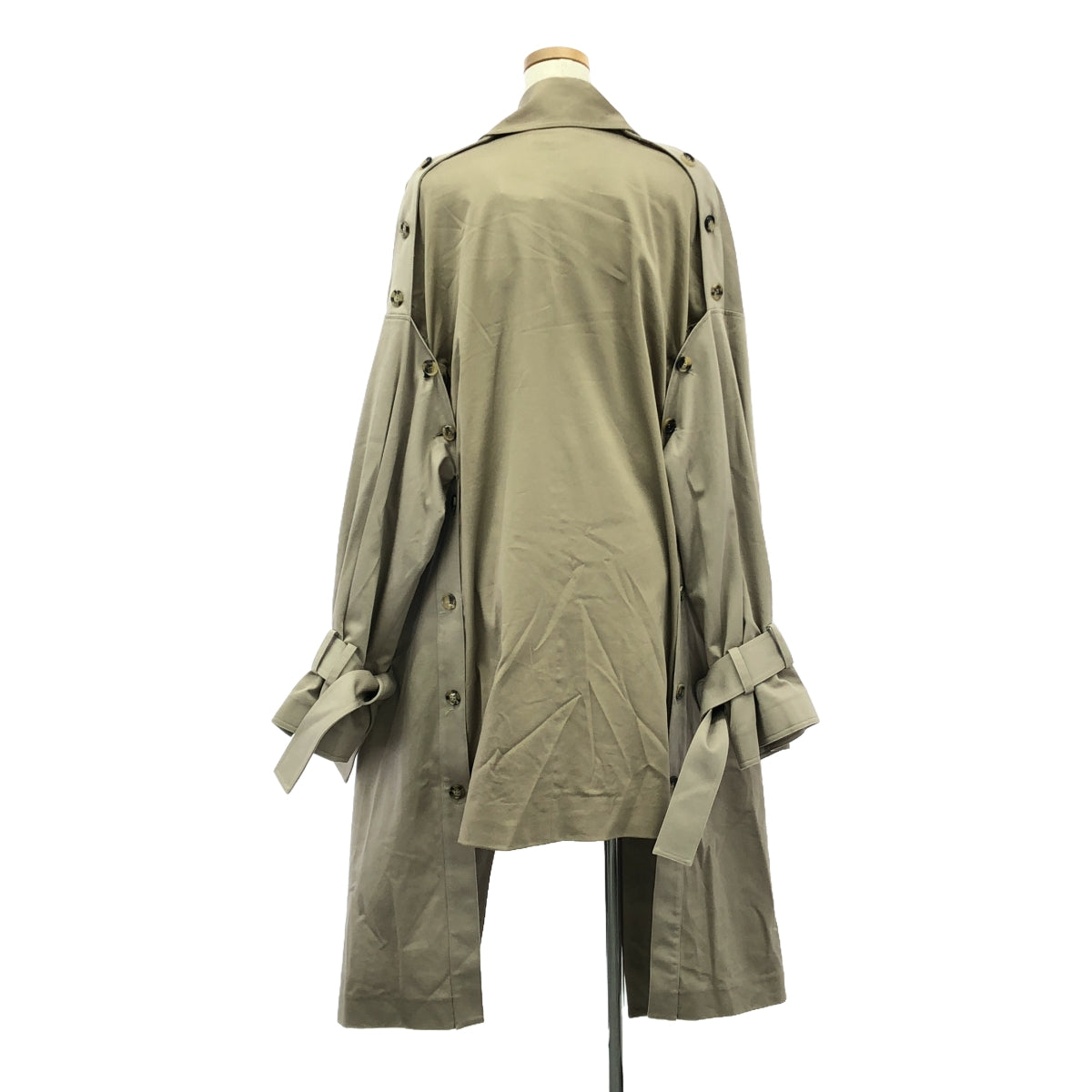 【美品】 Rokh / ロック | DOUBLE LAYER COAT レイヤード ドッキング トレンチコート | 34 | ベージュ | レディース