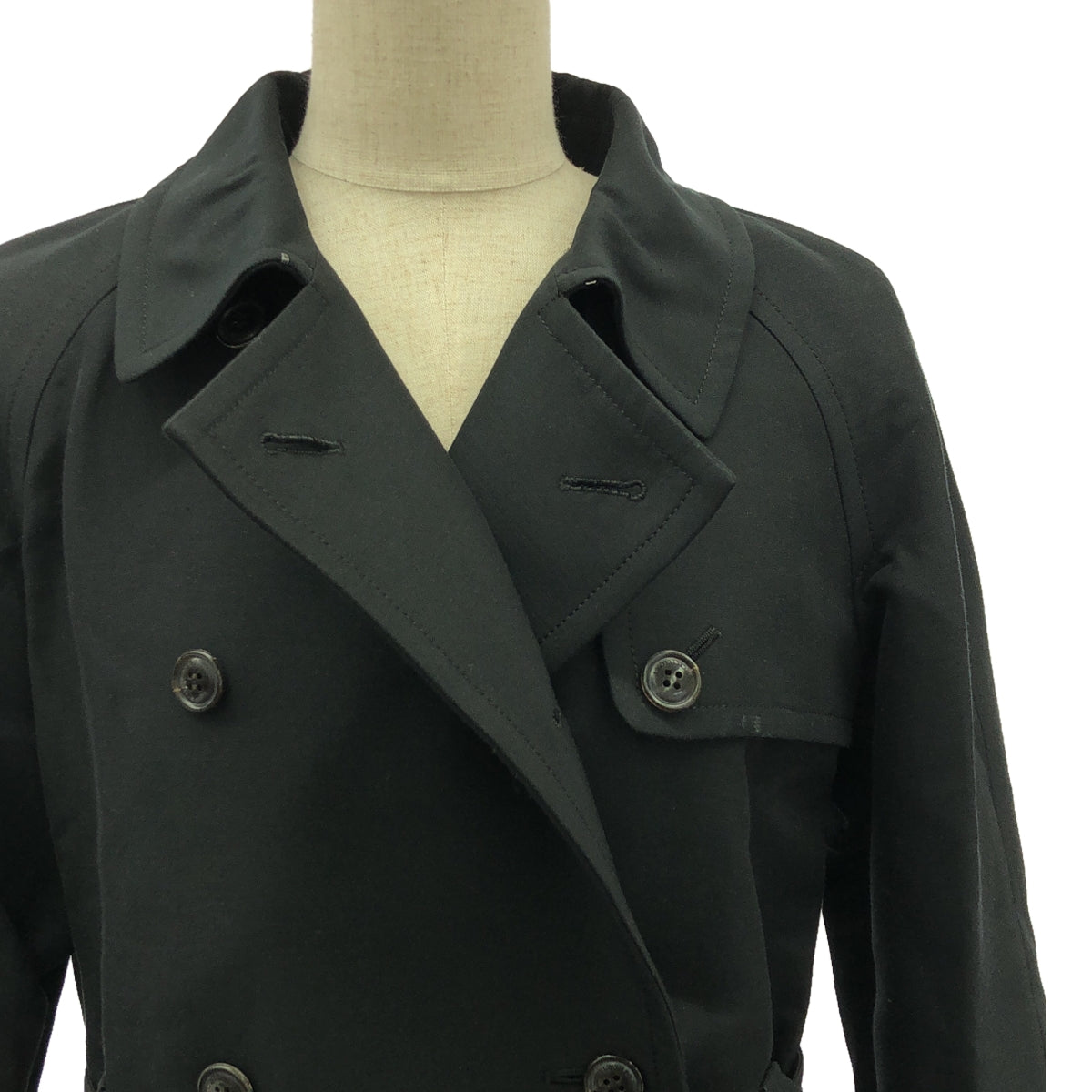 The SECRETCLOSET / ザシークレットクロゼット | 七分袖 シルクコットン トレンチ コート | 1 | ブラック | レディース