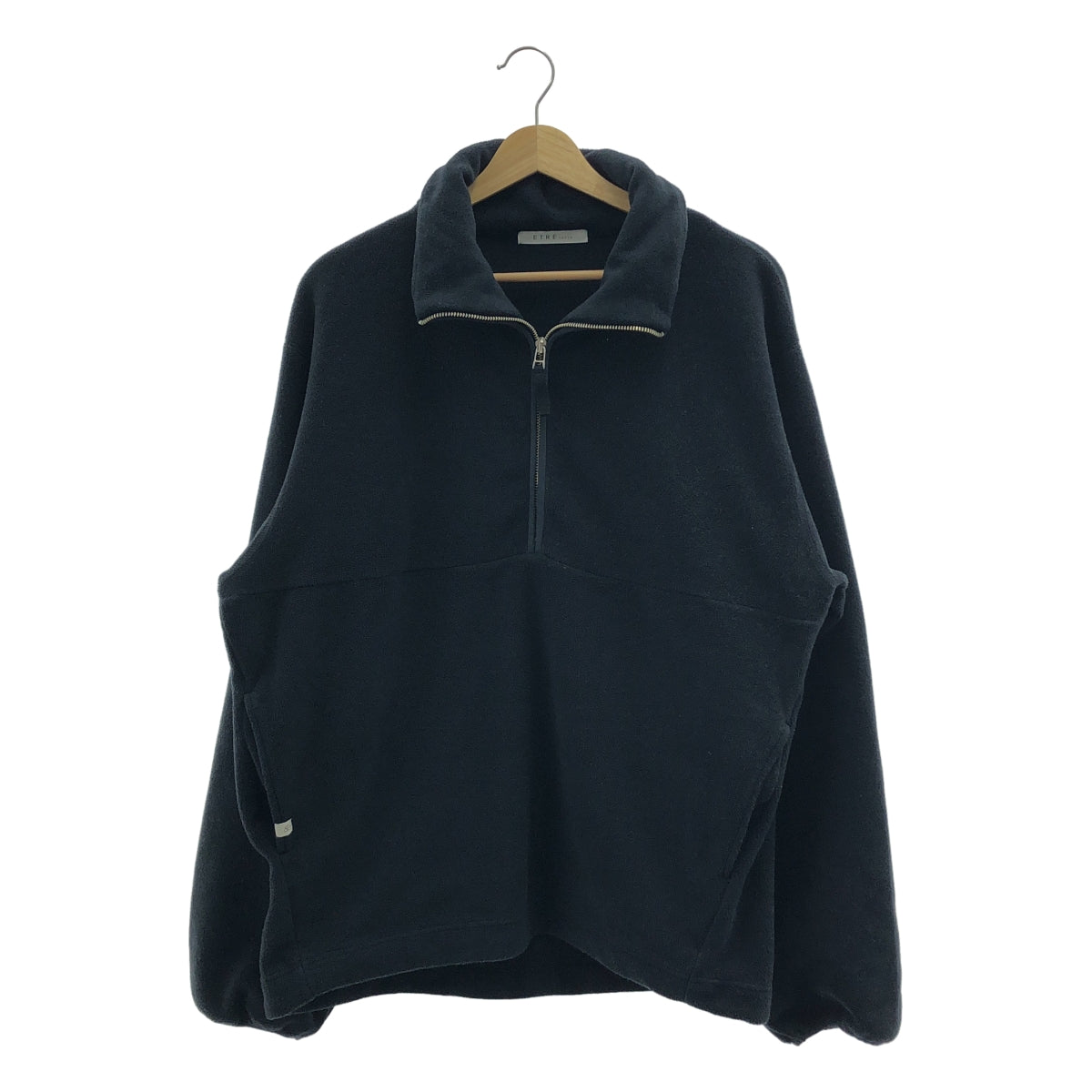 ETRE TOKYO / 에트레 도쿄 | 드로스트 헴 에코 플리스 하프 Zip 풀오버 | F | 네이비