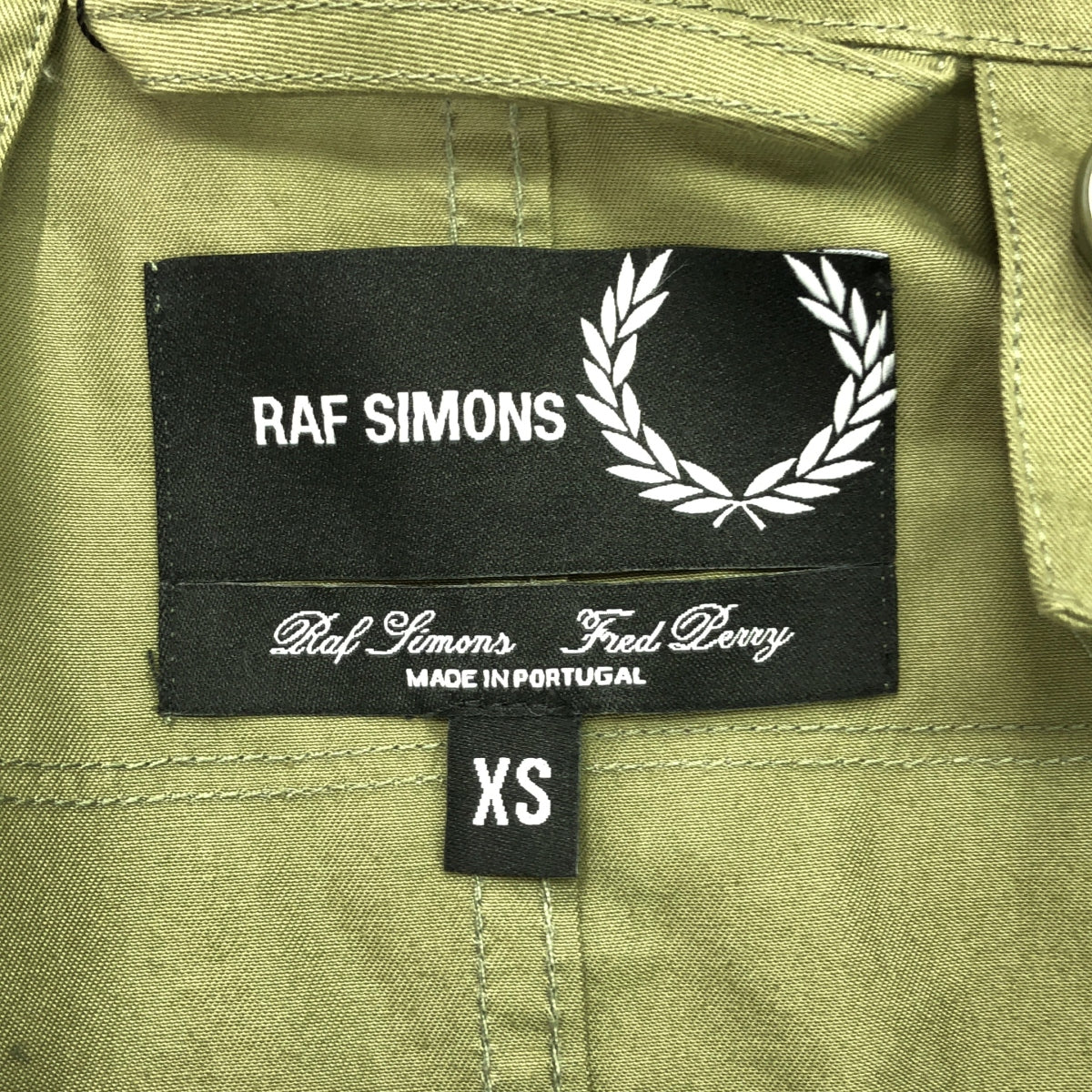 【新品】 RAF SIMONS / ラフシモンズ | 2020AW | ×FRED PERRY DETACHABLE LINER PARKA グラフィック プリントパッチ ライナー付き モッズコート | XS | カーキ | メンズ