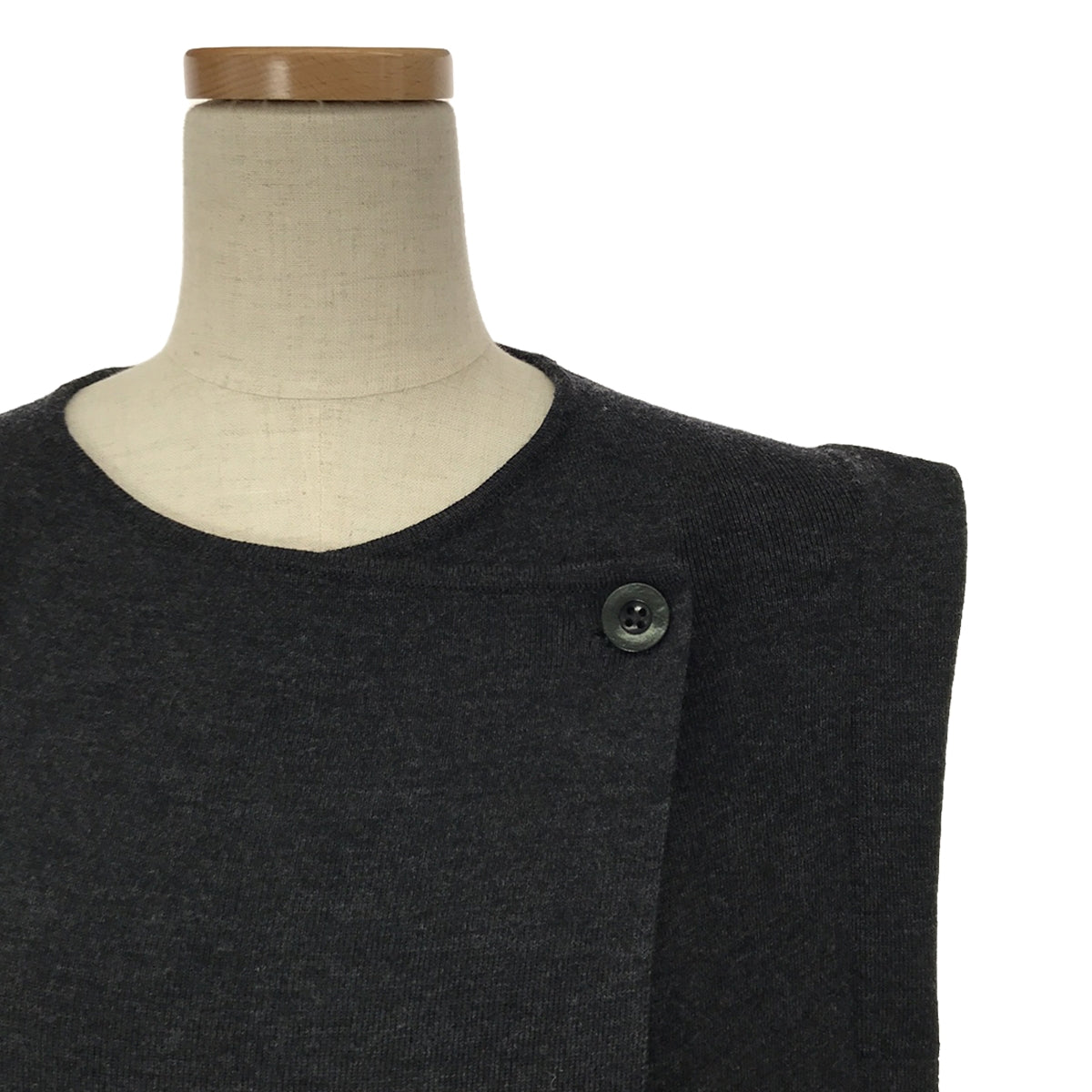 ESTNATION |羊毛腰帶長馬甲 | 38 |炭灰色 |女性的