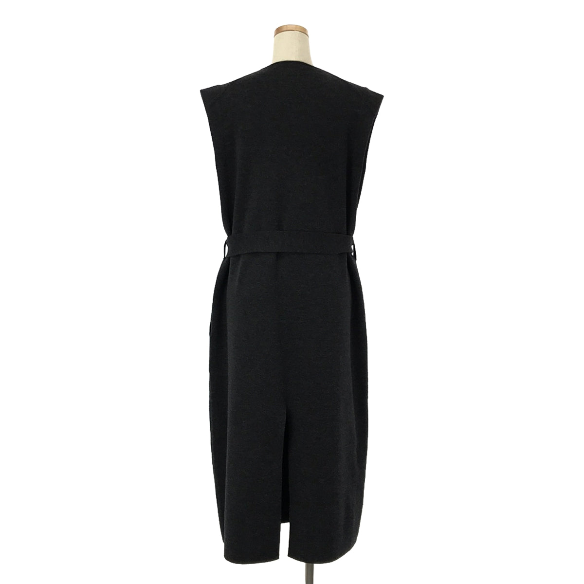 ESTNATION |羊毛腰帶長馬甲 | 38 |炭灰色 |女性的