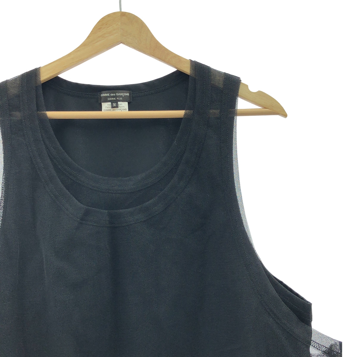 COMME des GARCONS HOMME PLUS | 2025 春夏 |薄紗分層長無袖上衣 |中號 |男士