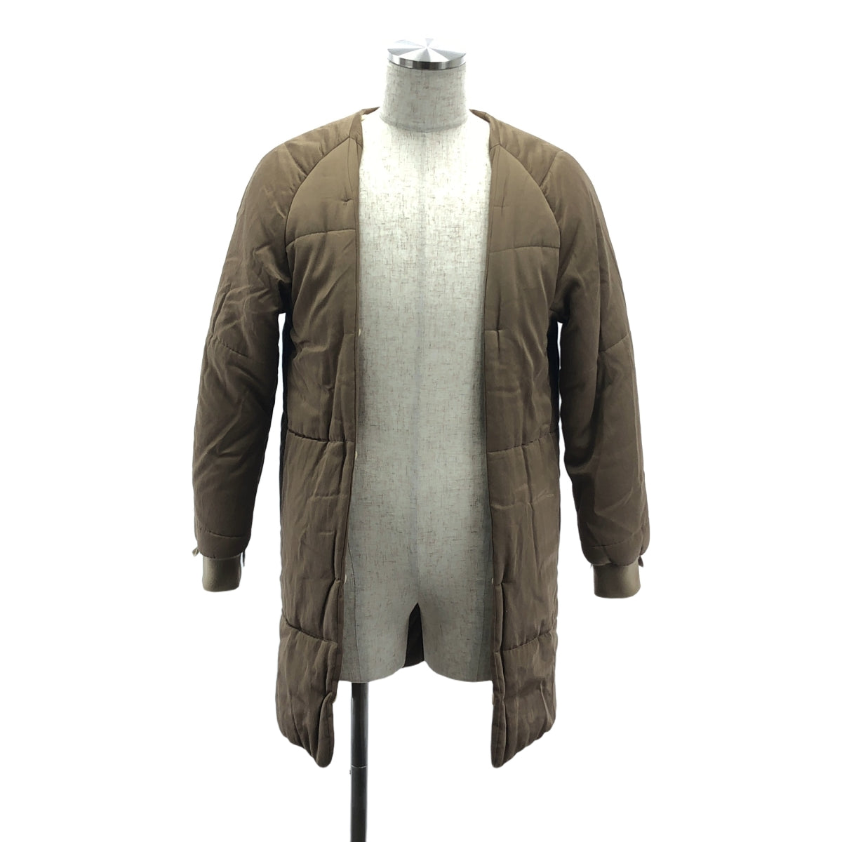 YAECA | Cotton Balmac Coat with Padded Liner | M | Beige | Men's