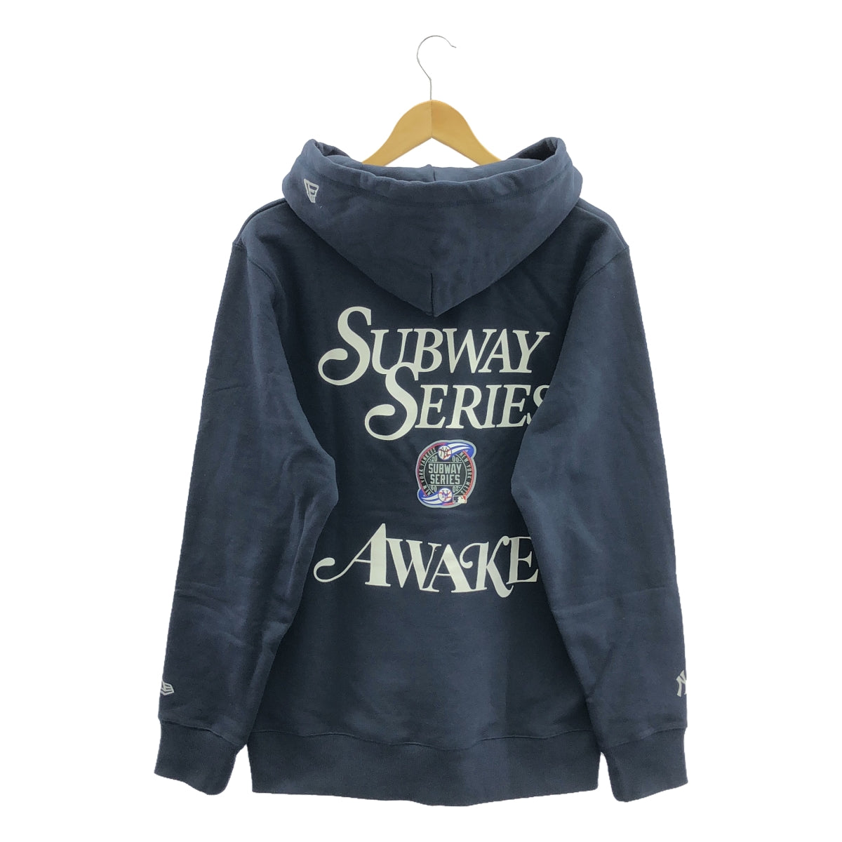 【新品】 AWAKE NY / アウェイクニューヨーク | ×NEW ERA ニューエラ / ×Yankees ヤンキース / ロゴ プリント フーディー パーカー | L | ネイビー | メンズ