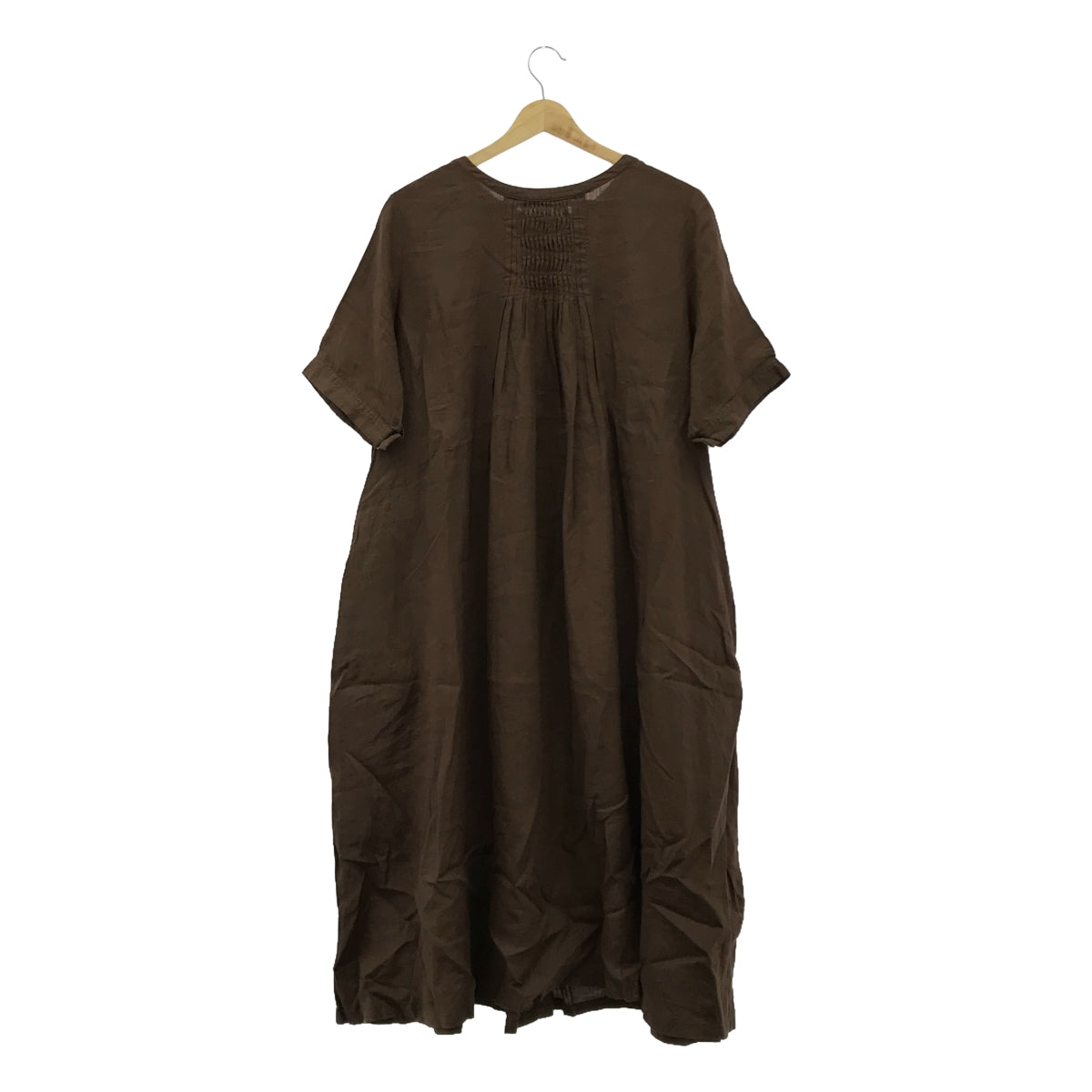 nest robe / ネストローブ | リネン ウェーブタックドレス ワンピース | F | ブラウン | レディース