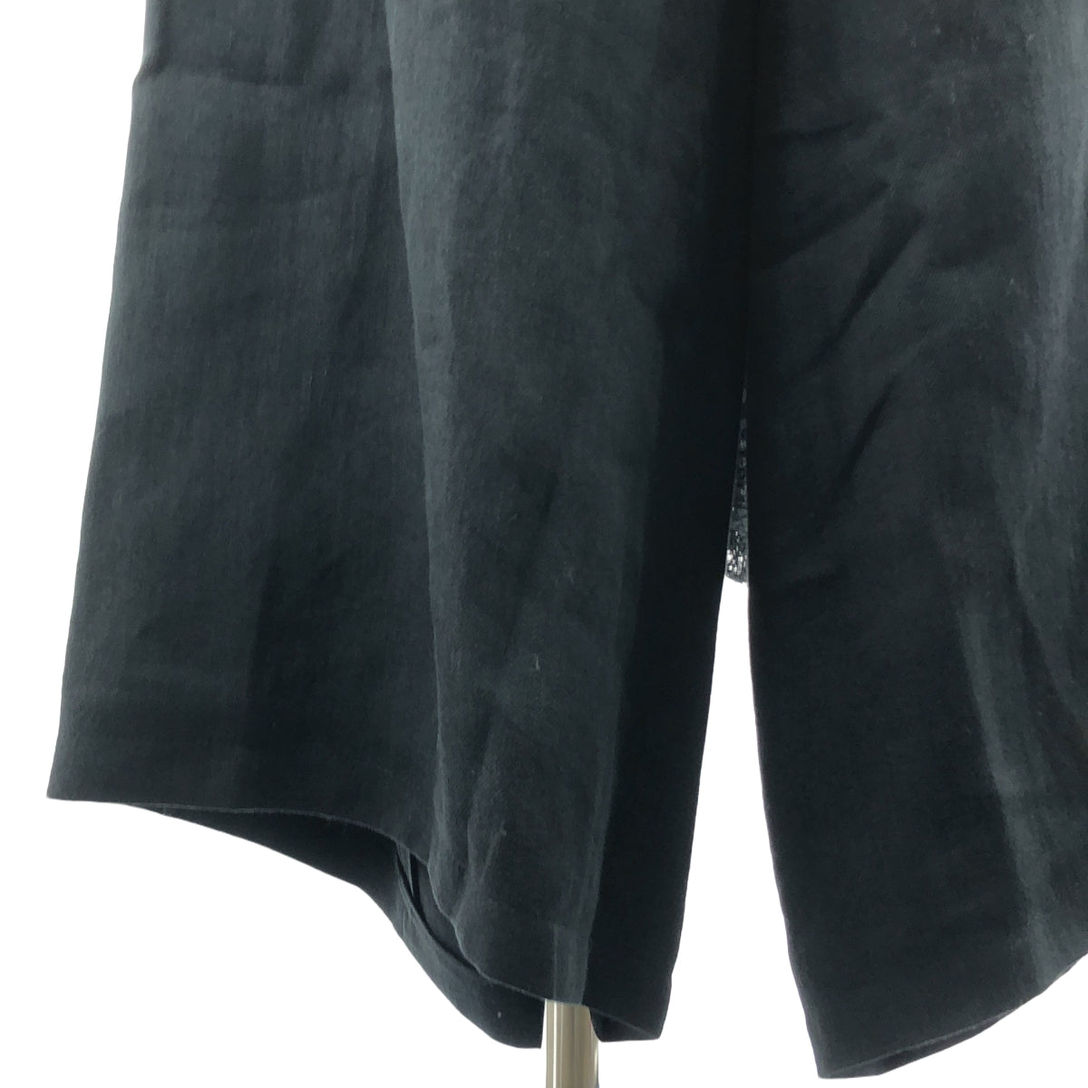 Yohji Yamamoto FEMME / ヨウジヤマモトファム | バックギャザーレース ドッキング ドローストリング ワイドパンツ | 2 | ブラック | レディース