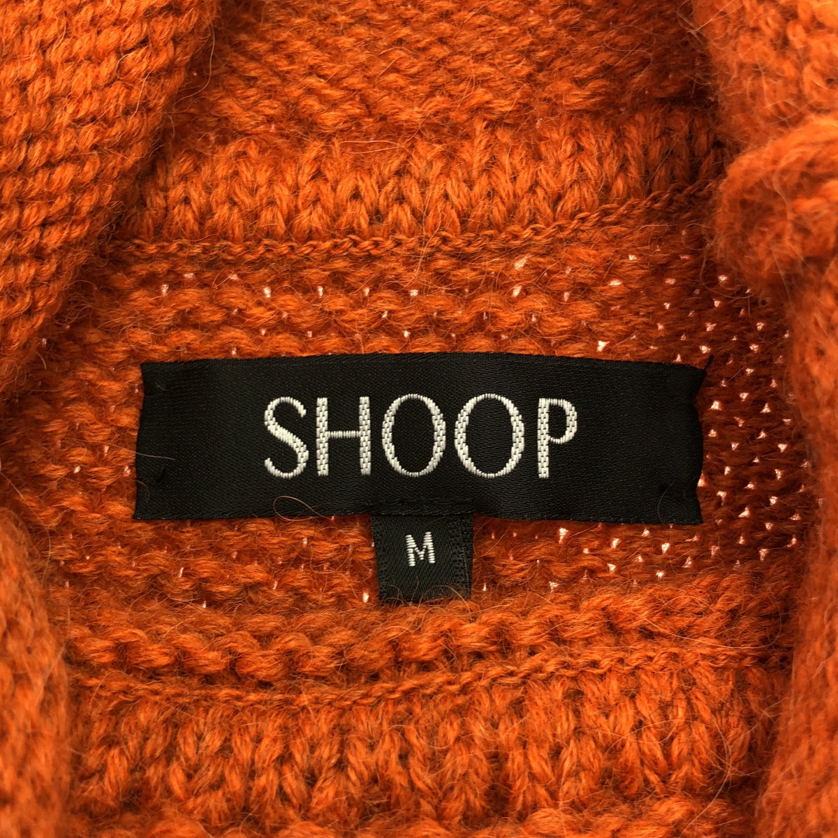 【미품】 SHOOP / 슈프 | 2021AW | mori sweater / 스티치 워크 니트 풀오버 | M | 오렌지 | 남성