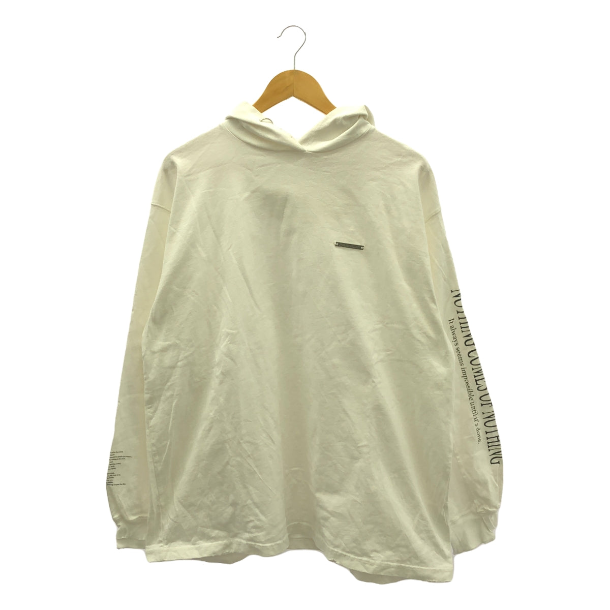 PRANK PROJECT / プランクプロジェクト | Hooded Long Sleeve Tee / ダメージ加工 ロゴ スリーブ カットソー フーディ | F | レディース