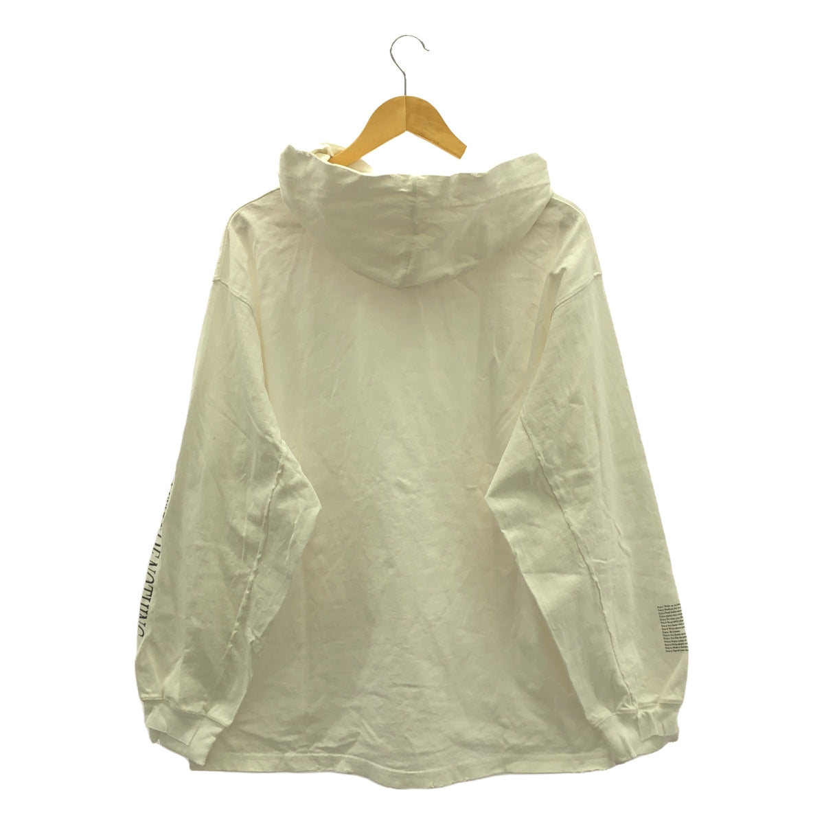 PRANK PROJECT / プランクプロジェクト | Hooded Long Sleeve Tee / ダメージ加工 ロゴ スリーブ カットソー フーディ | F | レディース