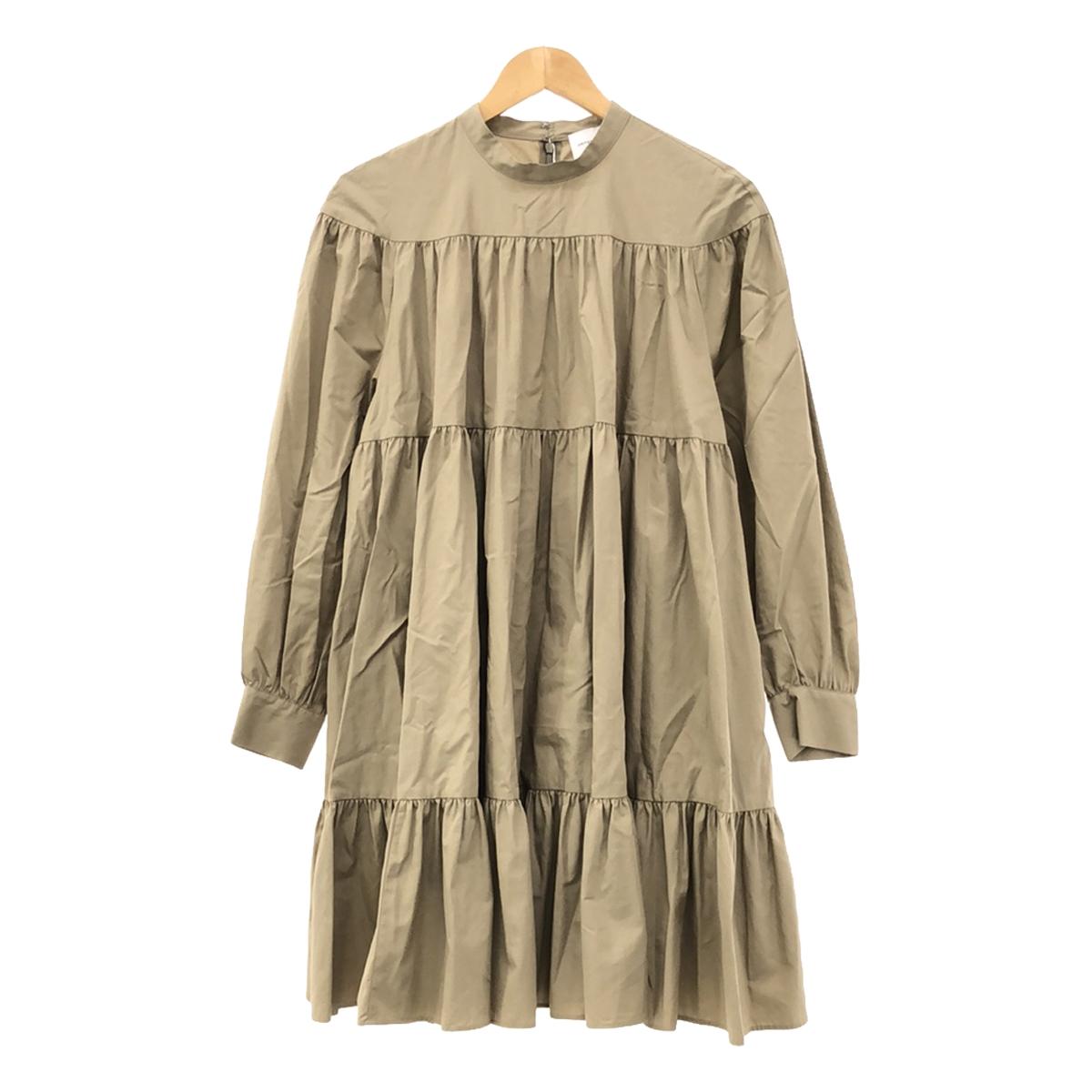 【美品】 UNITED ARROWS / ユナイテッドアローズ | コットン ティアード ミニ ワンピース | 38 | ベージュ | レディース
