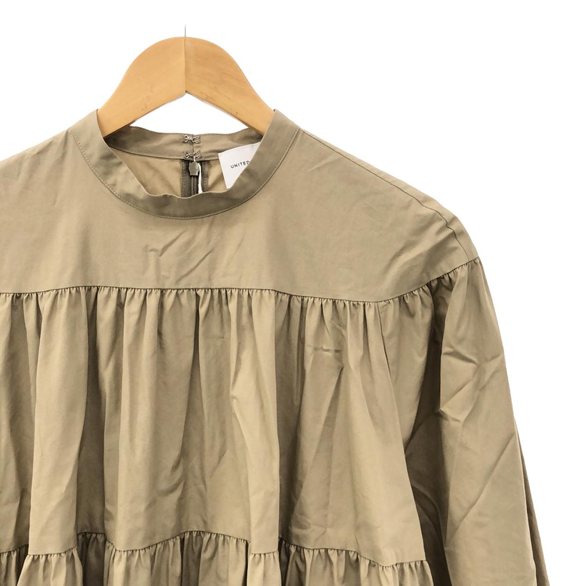 【美品】 UNITED ARROWS / ユナイテッドアローズ | コットン ティアード ミニ ワンピース | 38 | ベージュ | レディース