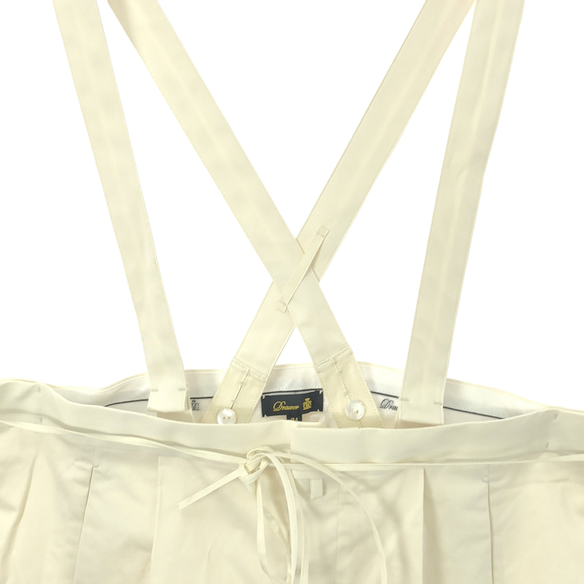 【미품】 Drawer / 드로워 | 멜빵 와이드 팬츠 | 34 | 화이트 | 여성