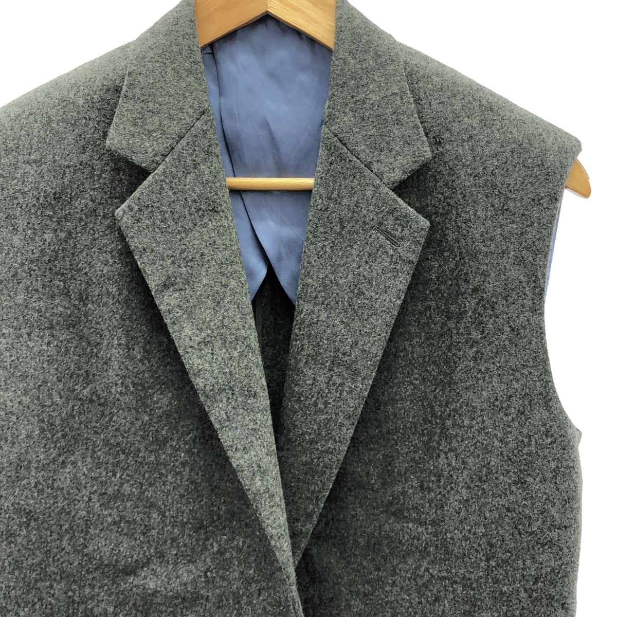 BLAMINK / ブラミンク | WOOL LAPEL VEST ウール ラペル ロング ベスト | 36 | グレー | レディース
