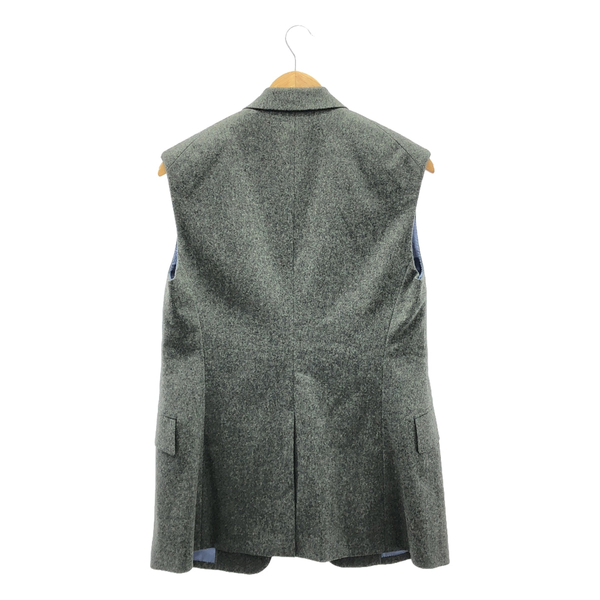BLAMINK / ブラミンク | WOOL LAPEL VEST ウール ラペル ロング ベスト | 36 | グレー | レディース