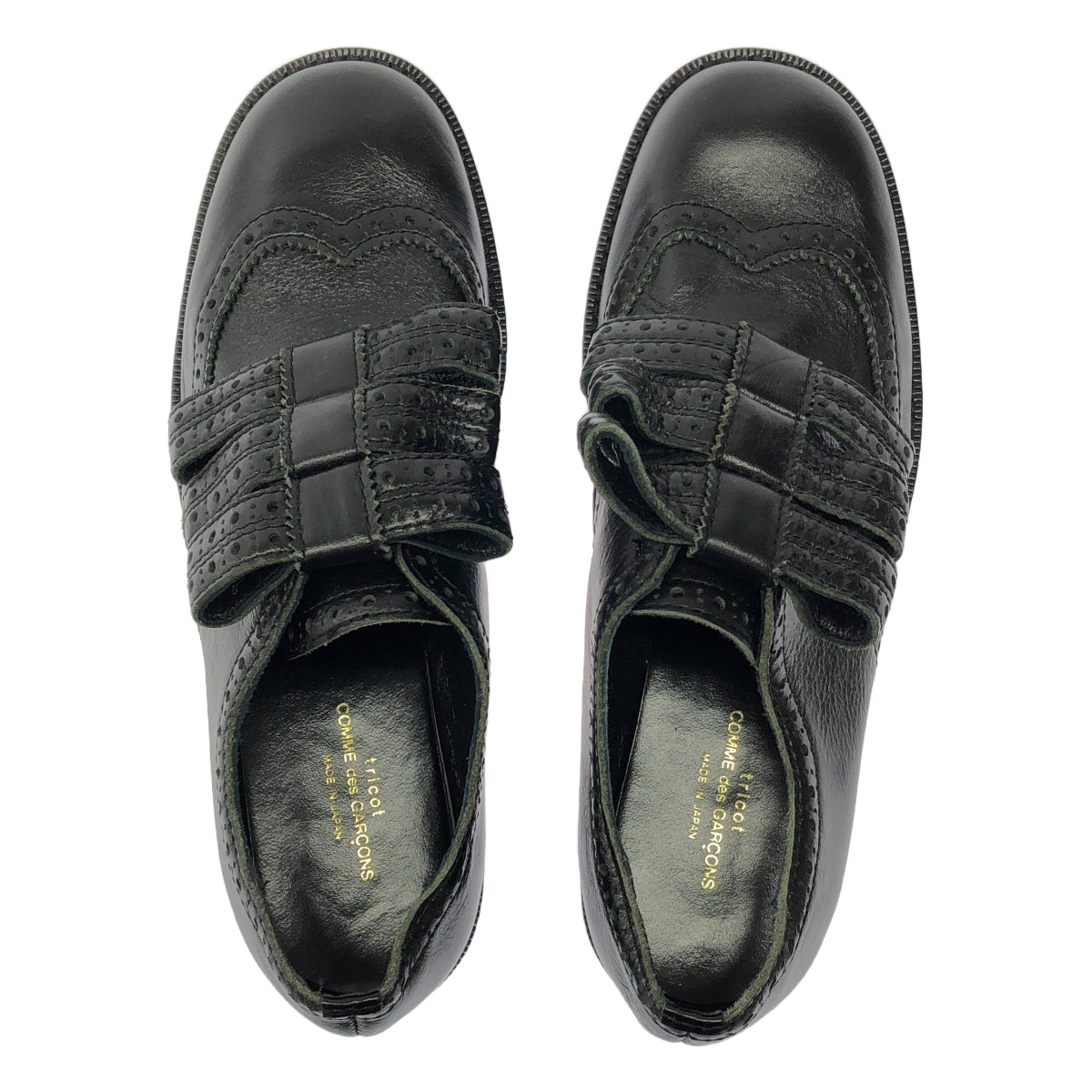 tricot COMME des GARCONS / Tricom De Galson | 가죽 리본 장식 날개 팁 드레스 신발 가죽 신발 | 23.5 |