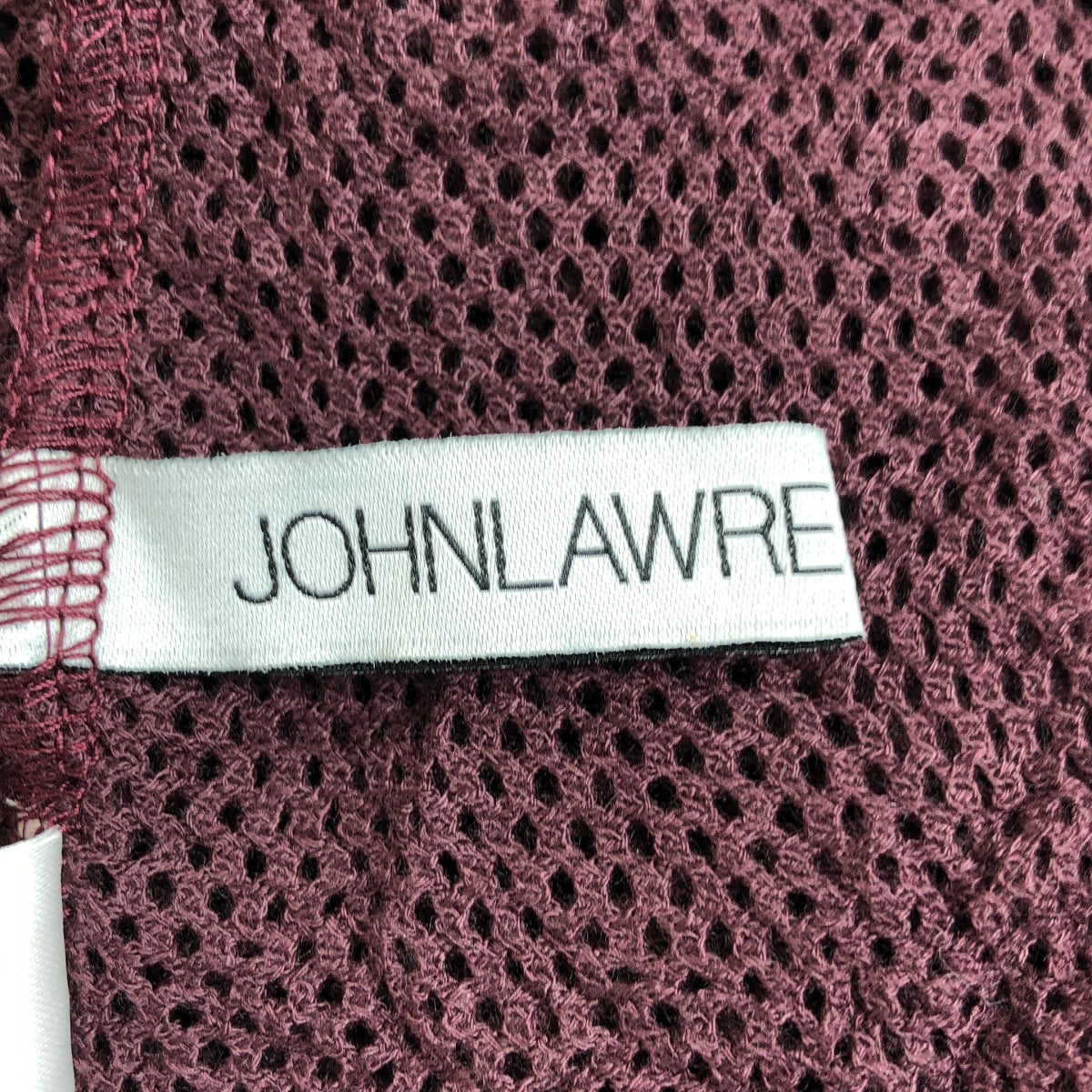 【美品】  JOHN LAWRENCE SULLIVAN / ジョンローレンスサリバン | 2024SS | Wrinkled mesh turtle neck top メッシュ タートルネック カットソー | S | ボルドー | メンズ