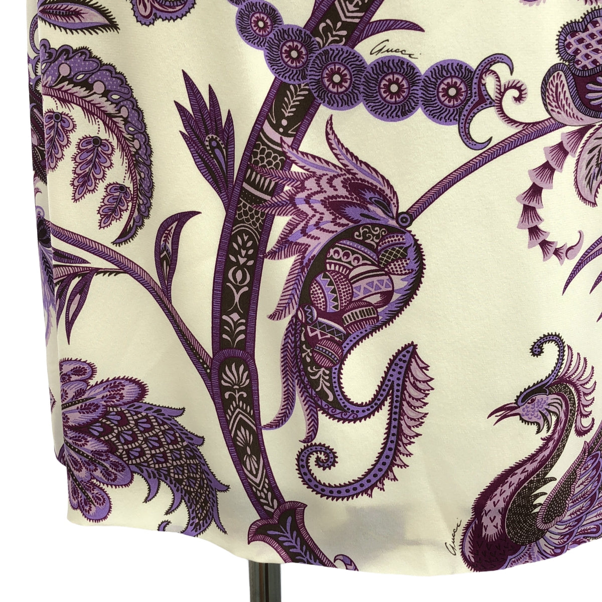 GUCCI | Silk all-over print dress / fully lined | 38 | Women's