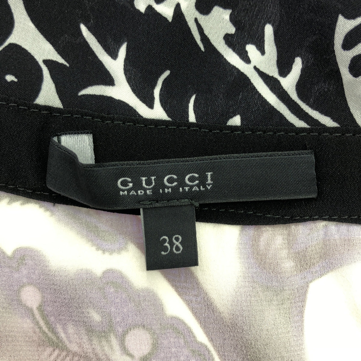 GUCCI | Silk all-over print dress / fully lined | 38 | Women's