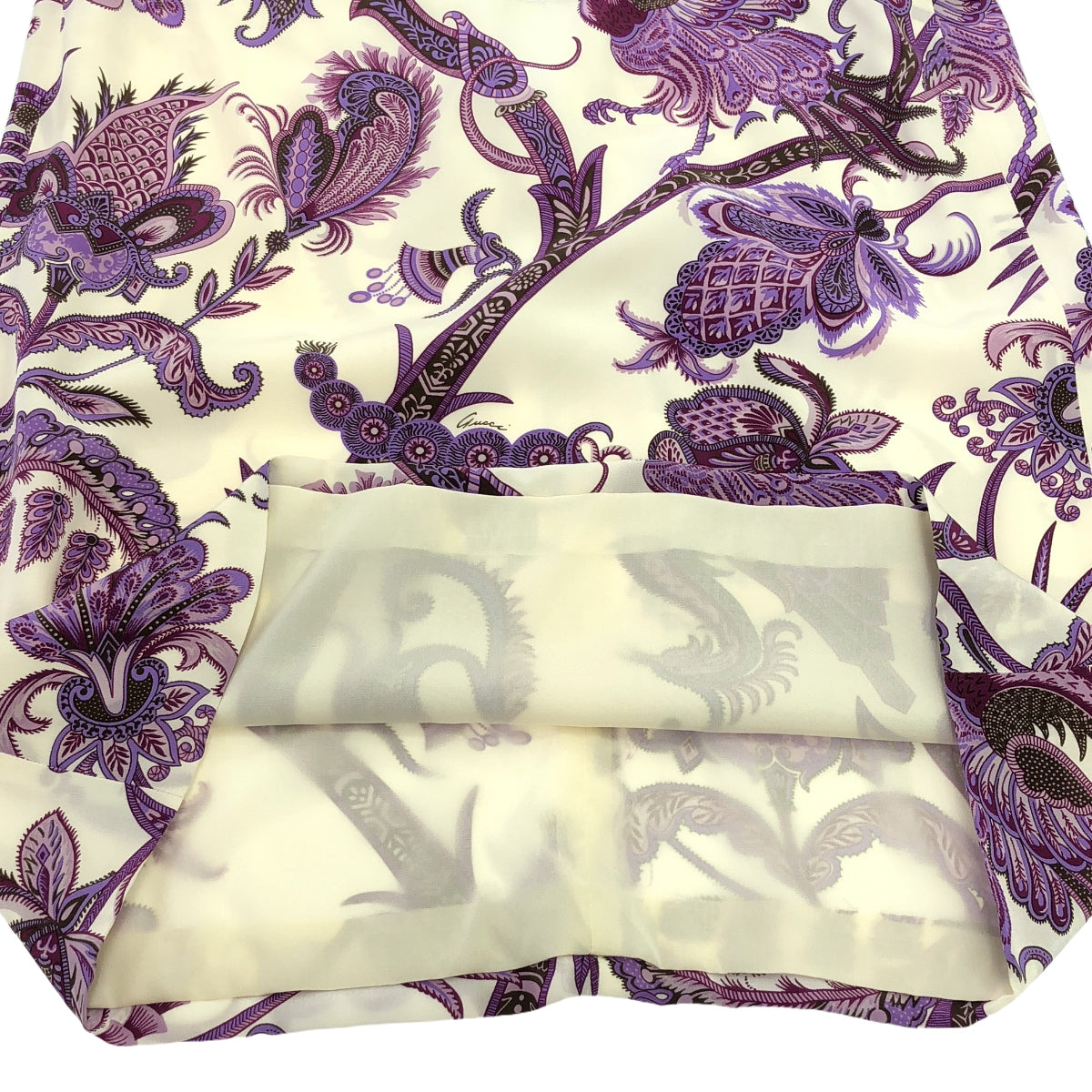 GUCCI | Silk all-over print dress / fully lined | 38 | Women's
