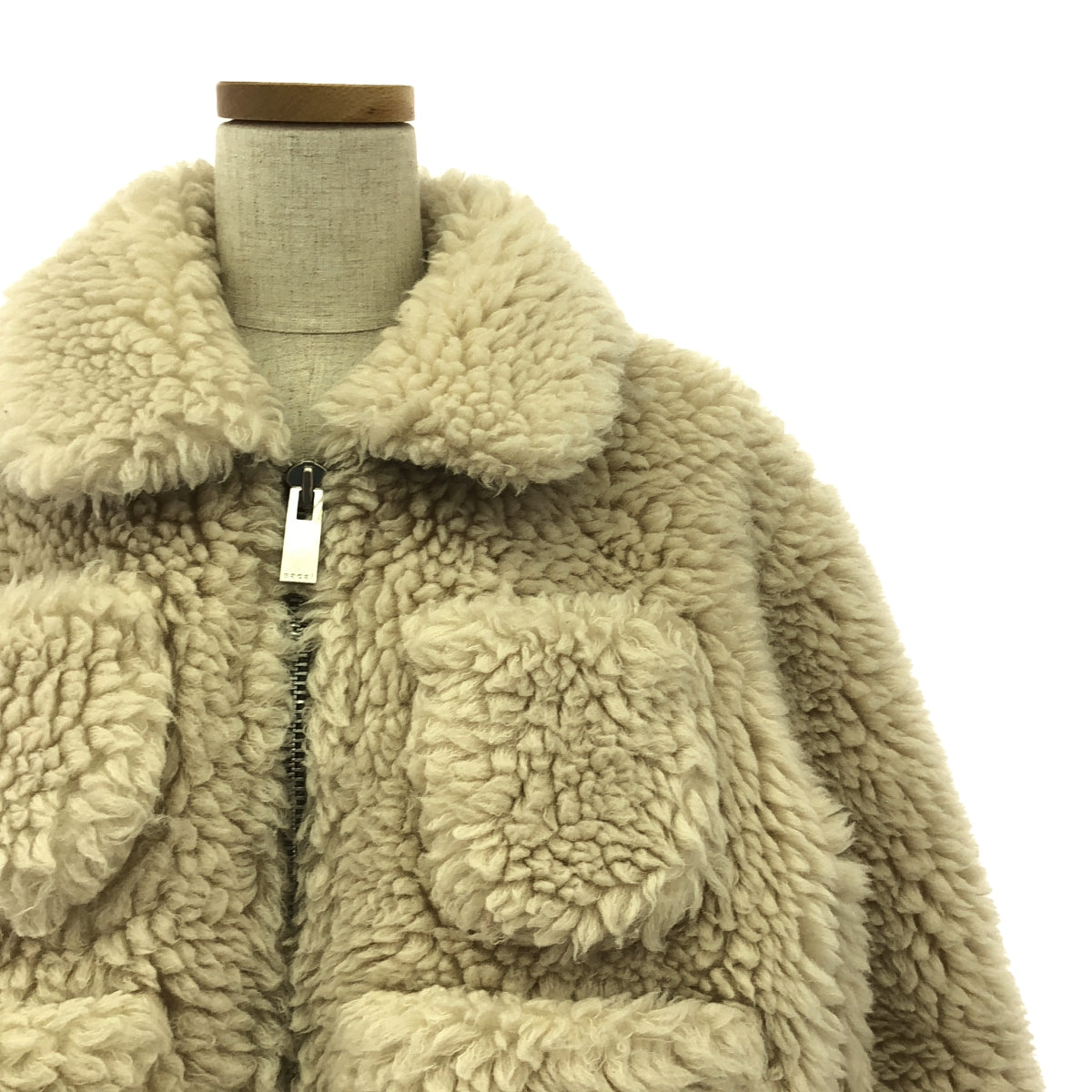 sacai / サカイ | 2023AW | Faux Shearling Blouson / ボア ブルゾン ジャケット | 2 | アイボリー | レディース