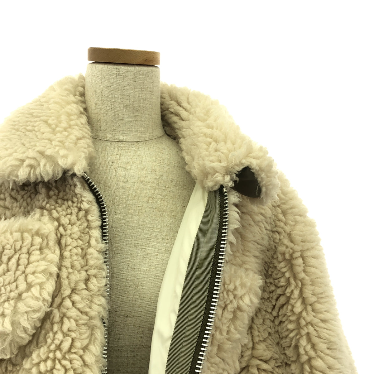 sacai / サカイ | 2023AW | Faux Shearling Blouson / ボア ブルゾン ジャケット | 2 | アイボリー | レディース