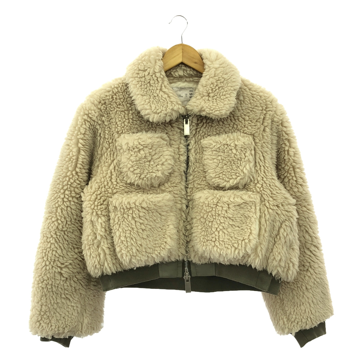 sacai / サカイ | 2023AW | Faux Shearling Blouson / ボア ブルゾン ジャケット | 2 | アイボリー | レディース