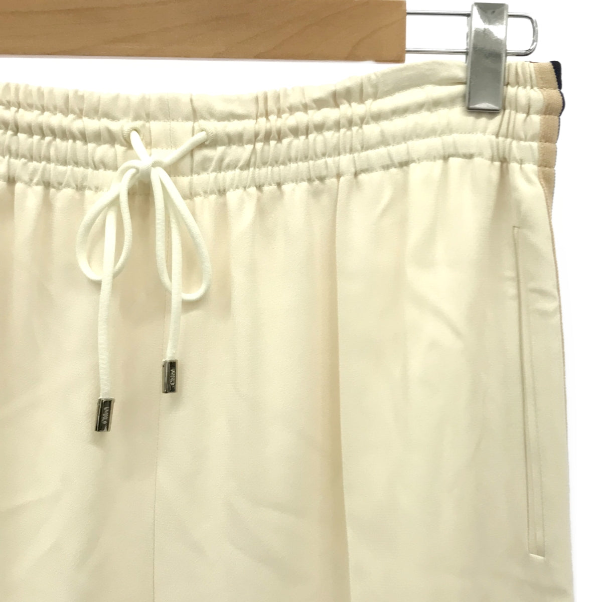 【美品】  Chloe / クロエ | シルク混 サイドライン イージーパンツ | 36 | ベージュ | レディース