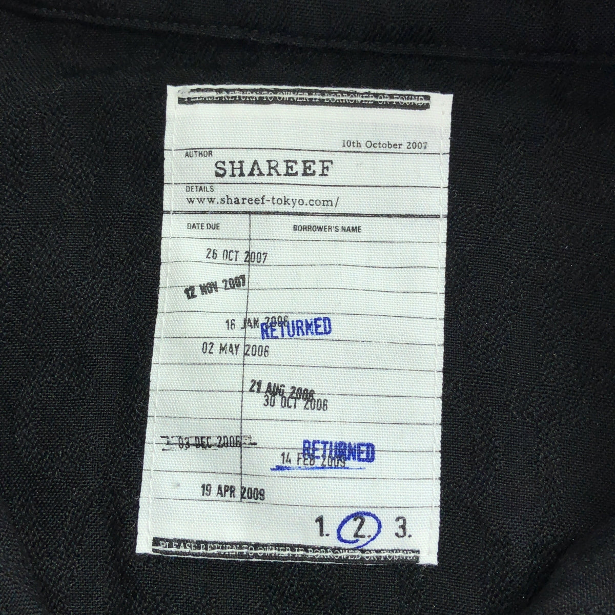 SHAREEF / シャリーフ | レーヨン 総ロゴ ジャガード レギュラーカラーシャツ | 2 | ブラック | メンズ