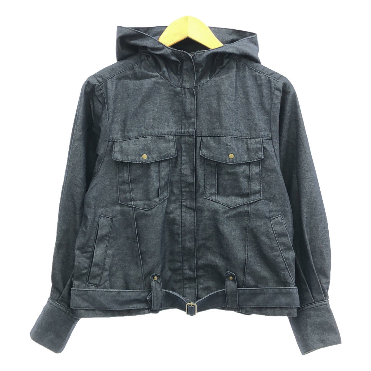 Re:poris / レポリス | 2022SS | バイカー デニム フーデッド ジャケット | インディゴ | レディース