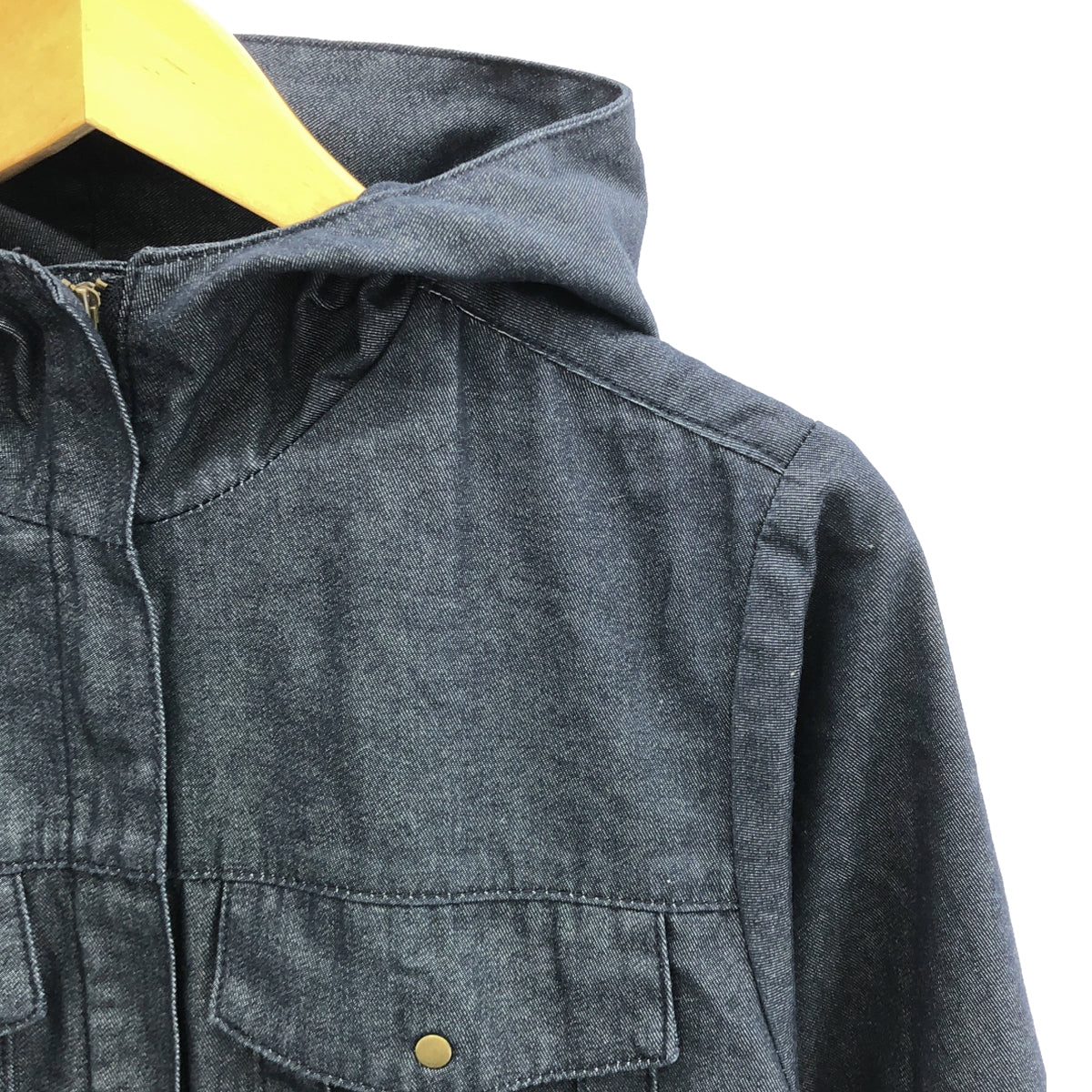 Re:poris / レポリス | 2022SS | バイカー デニム フーデッド ジャケット | インディゴ | レディース