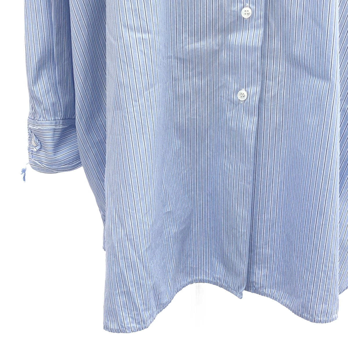 Maison Margiela / 메종 마르젤라 | 2024SS | 스트라이프 오버 셔츠 원피스 | XS | 네이비 / 블루 / 화이트 | 여성