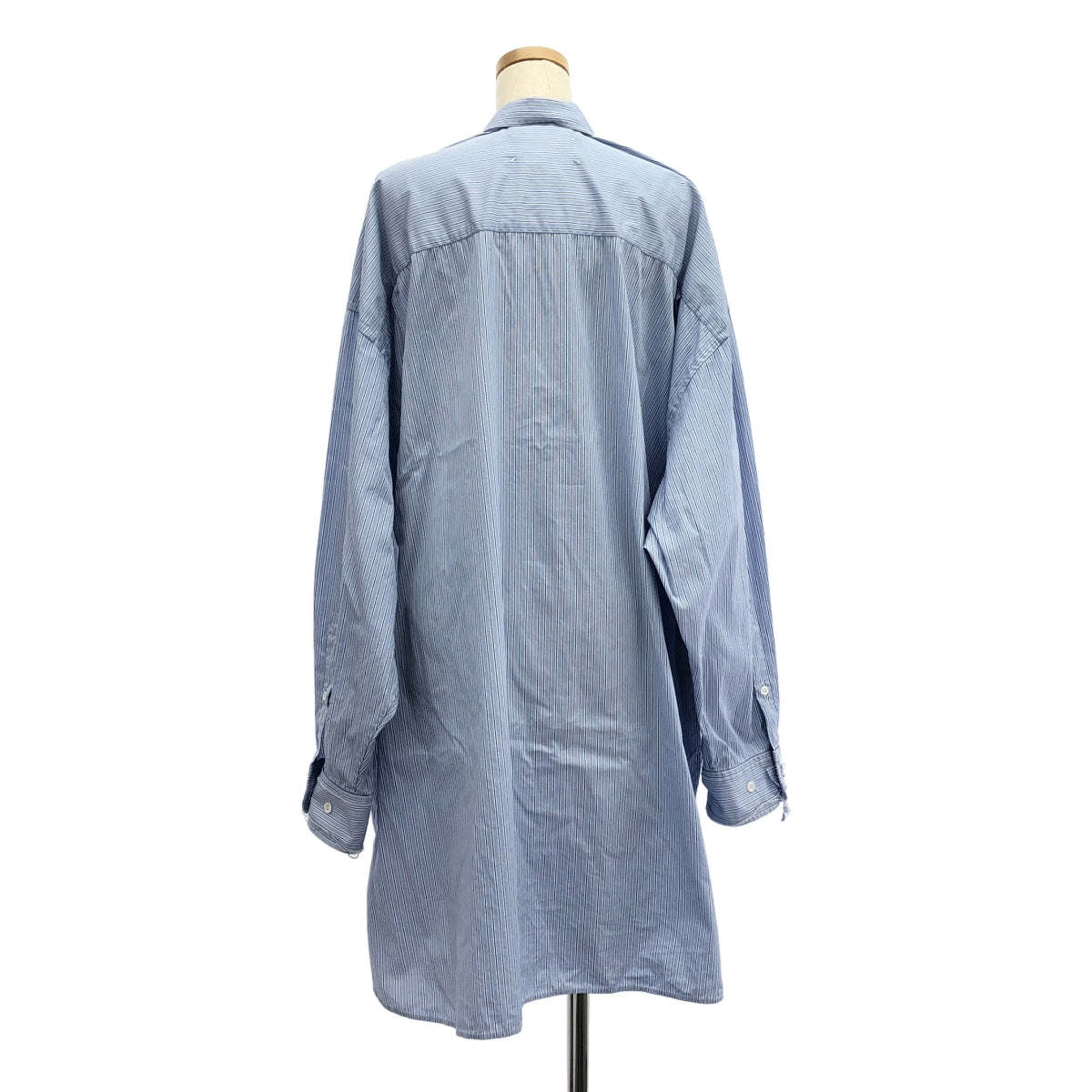Maison Margiela / 메종 마르젤라 | 2024SS | 스트라이프 오버 셔츠 원피스 | XS | 네이비 / 블루 / 화이트 | 여성