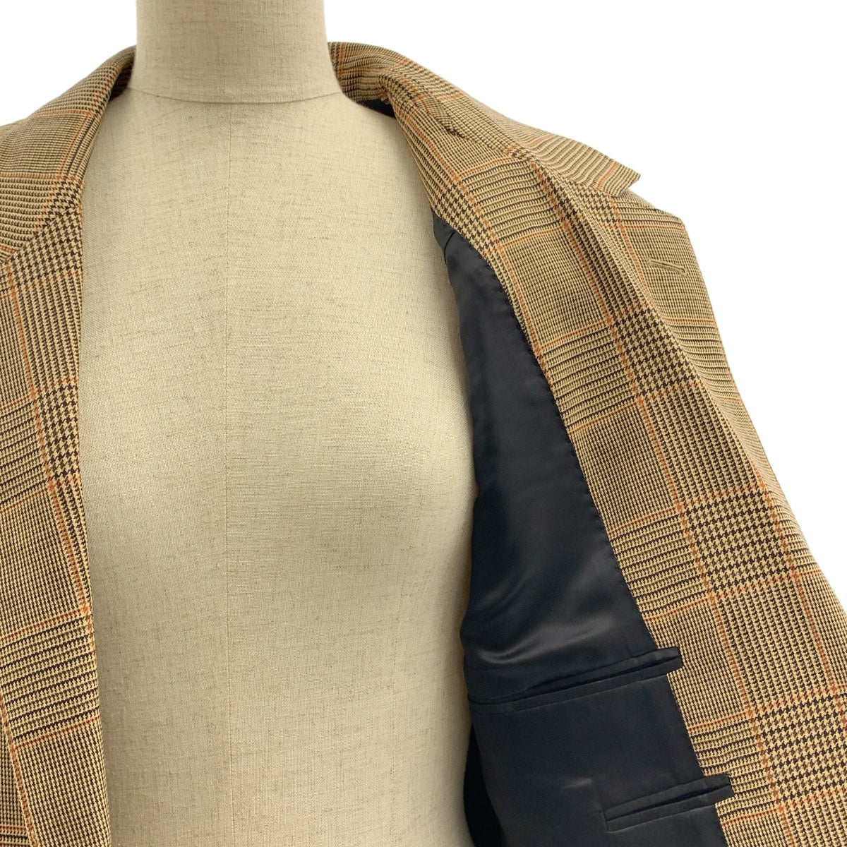 CELINE / セリーヌ | ウール チェック 2B シングルブレスト テーラードジャケット / 総裏地 | 36 | レディース