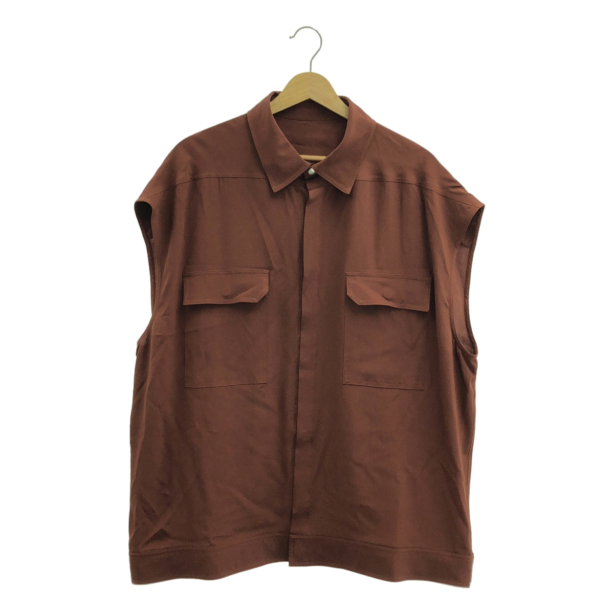 Rick Owens / 릭 오웬스 | 2024SS | LIDO Sleeveless Jumbo Outer Shirt 슬리브리스 점보 아우터 셔츠 | 40 |