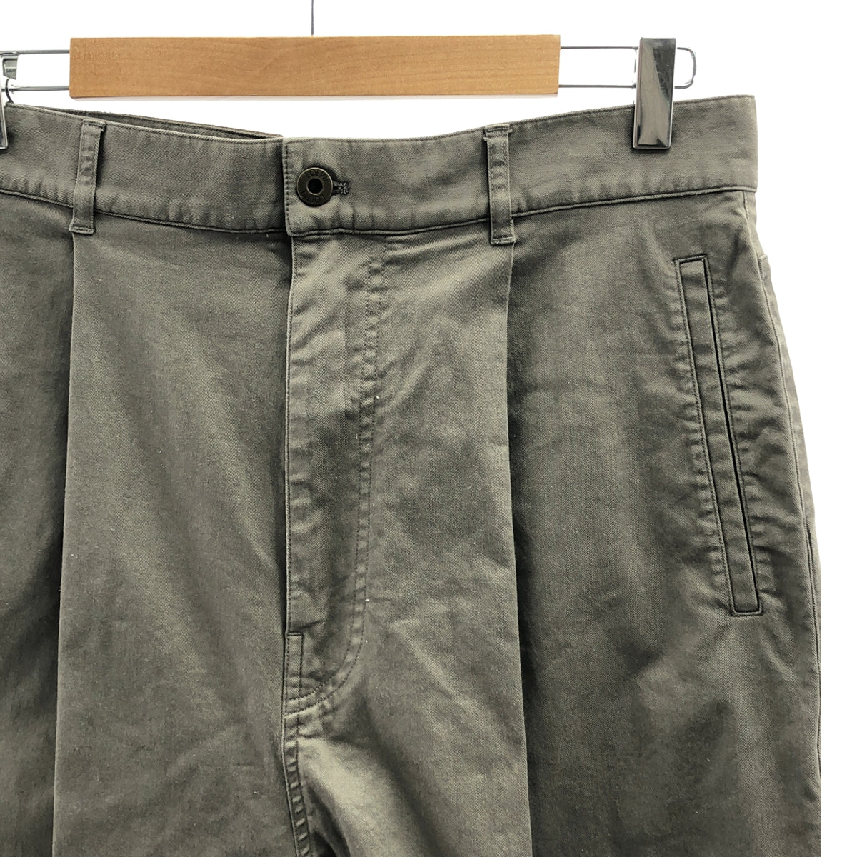 LOEWE / ロエベ | 2022SS | ロゴ レザーパッチ ストレッチ タック ワイドパンツ | 48 | メンズ