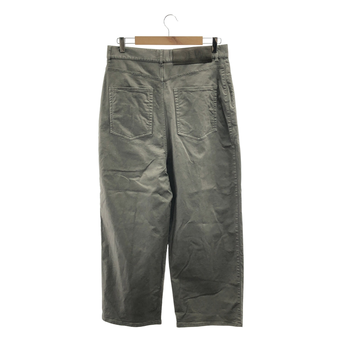 LOEWE / ロエベ | 2022SS | ロゴ レザーパッチ ストレッチ タック ワイドパンツ | 48 | メンズ