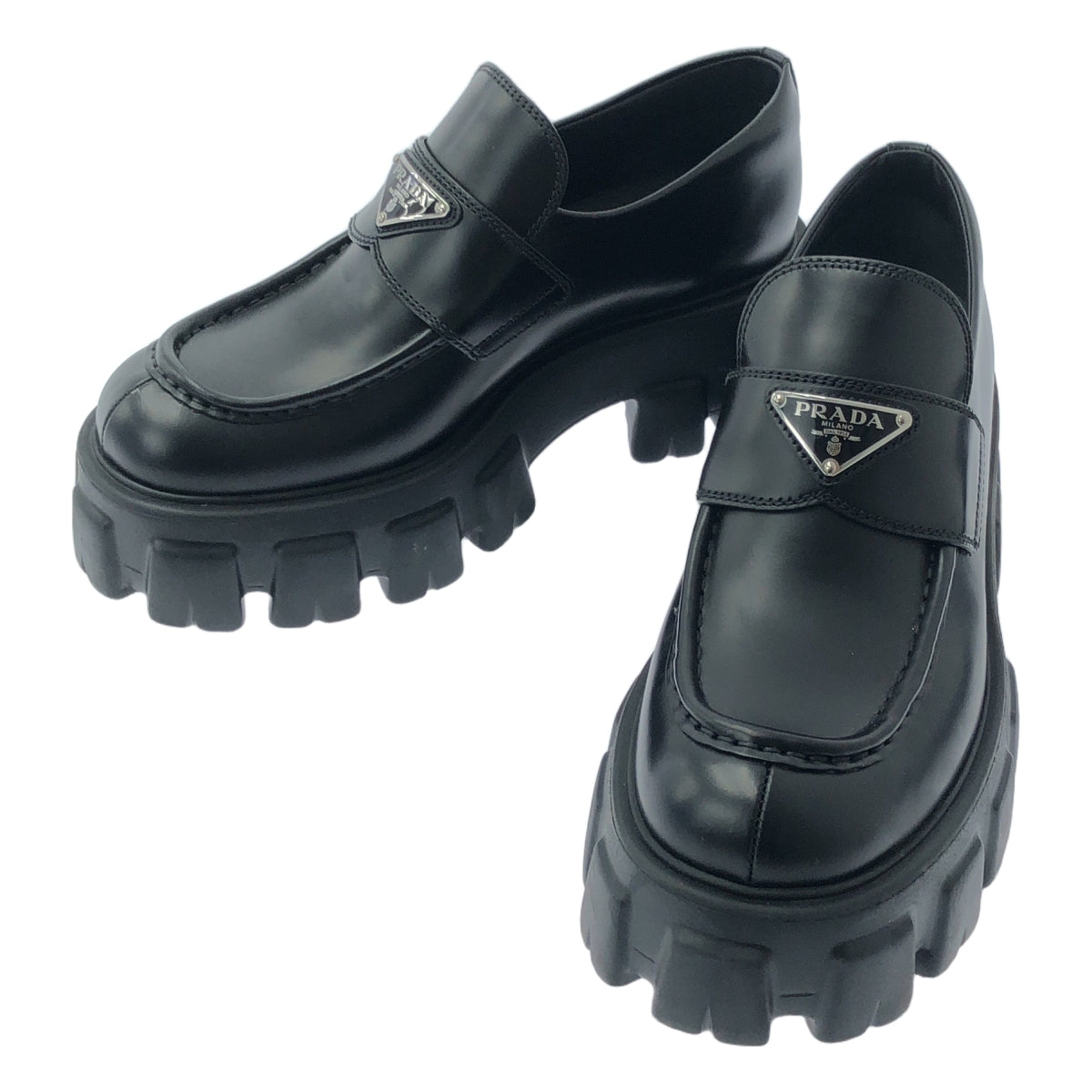 PRADA⭐︎モノリス プラッシュドレザー ローファー⭐︎試着のみ未使用⭐︎38 PRADA / プラダ | モノリス プラッシュドレザー ローファー | 38