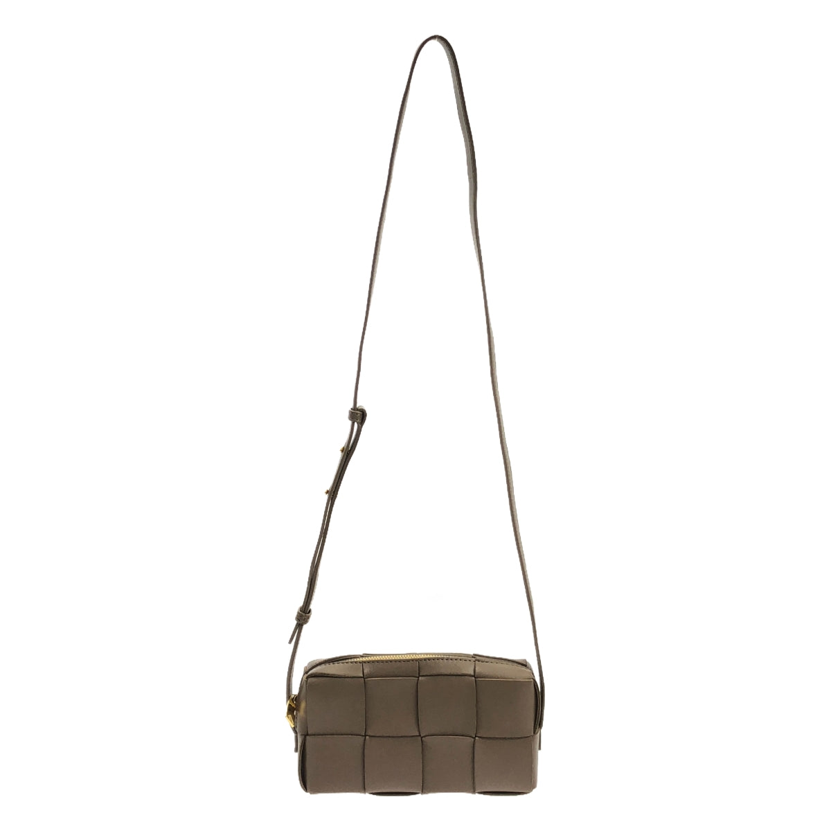 【美品】 BOTTEGA VENETA / ボッテガヴェネタ | マキシイントレチャート カセット レザー ショルダーバッグ | ブラウン | レディース