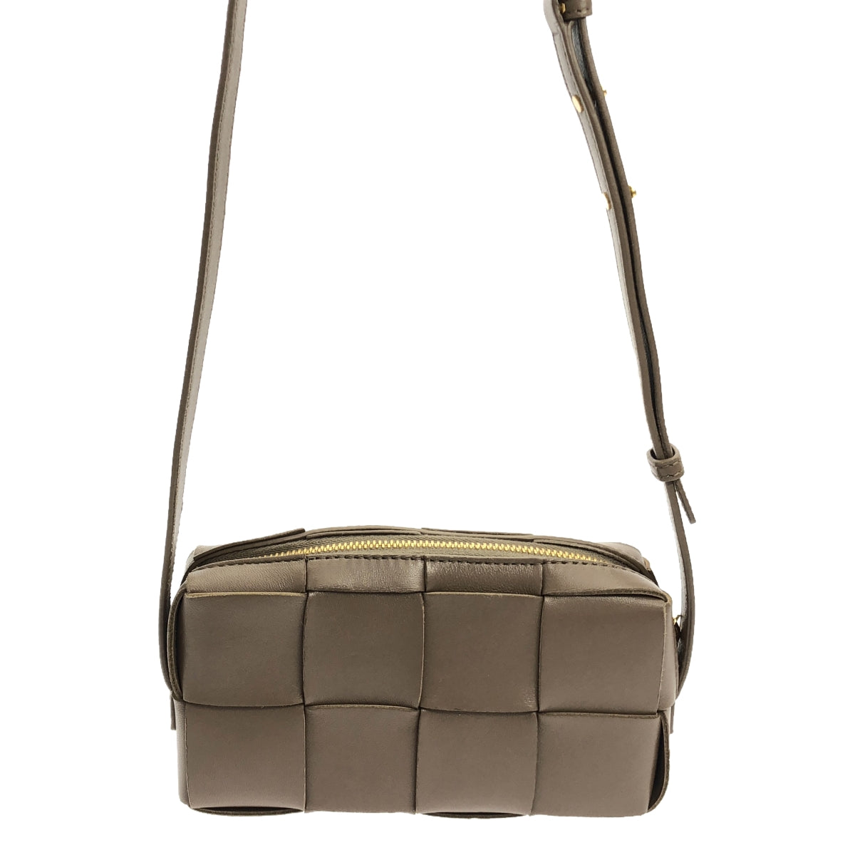 【美品】 BOTTEGA VENETA / ボッテガヴェネタ | マキシイントレチャート カセット レザー ショルダーバッグ | ブラウン | レディース