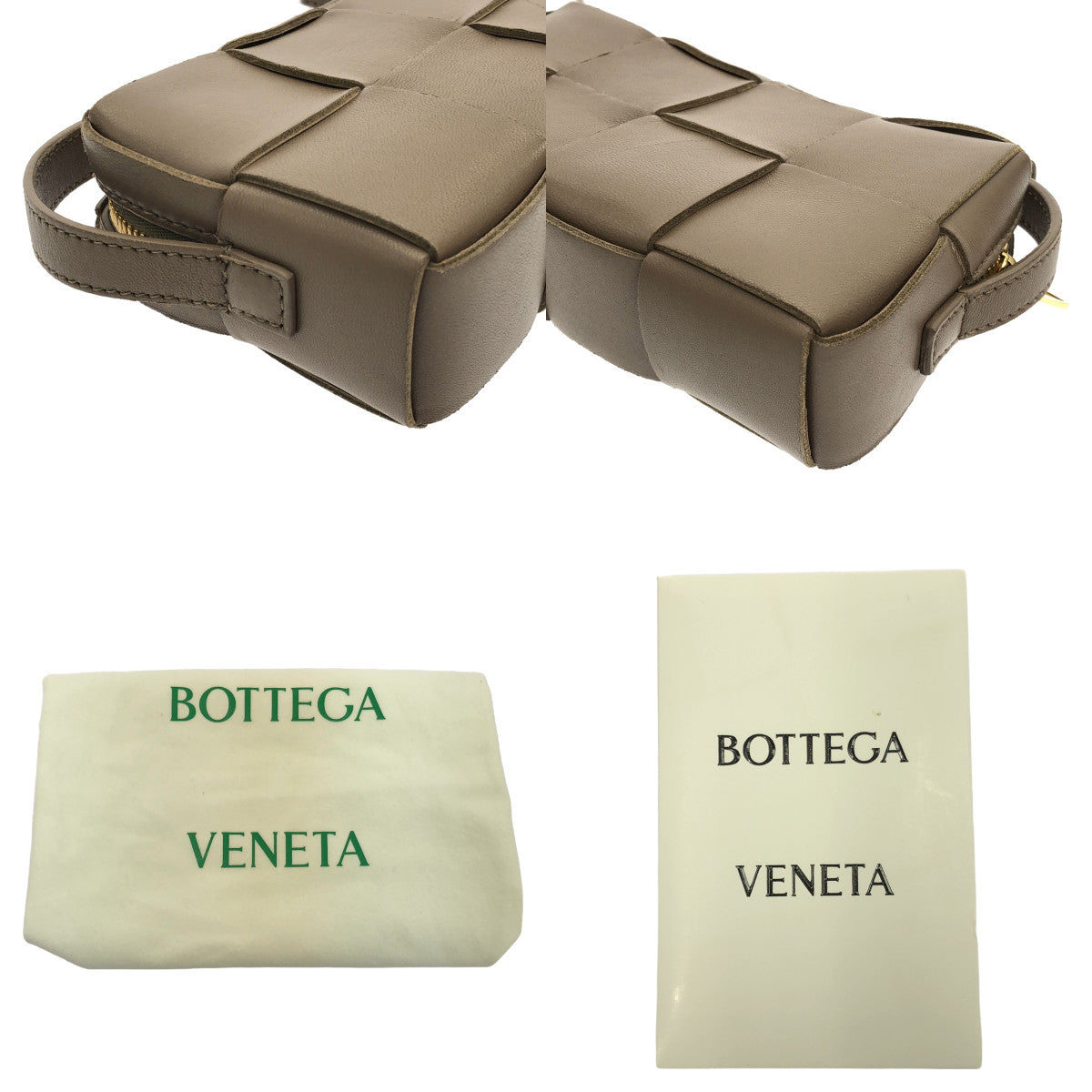【美品】 BOTTEGA VENETA / ボッテガヴェネタ | マキシイントレチャート カセット レザー ショルダーバッグ | ブラウン | レディース