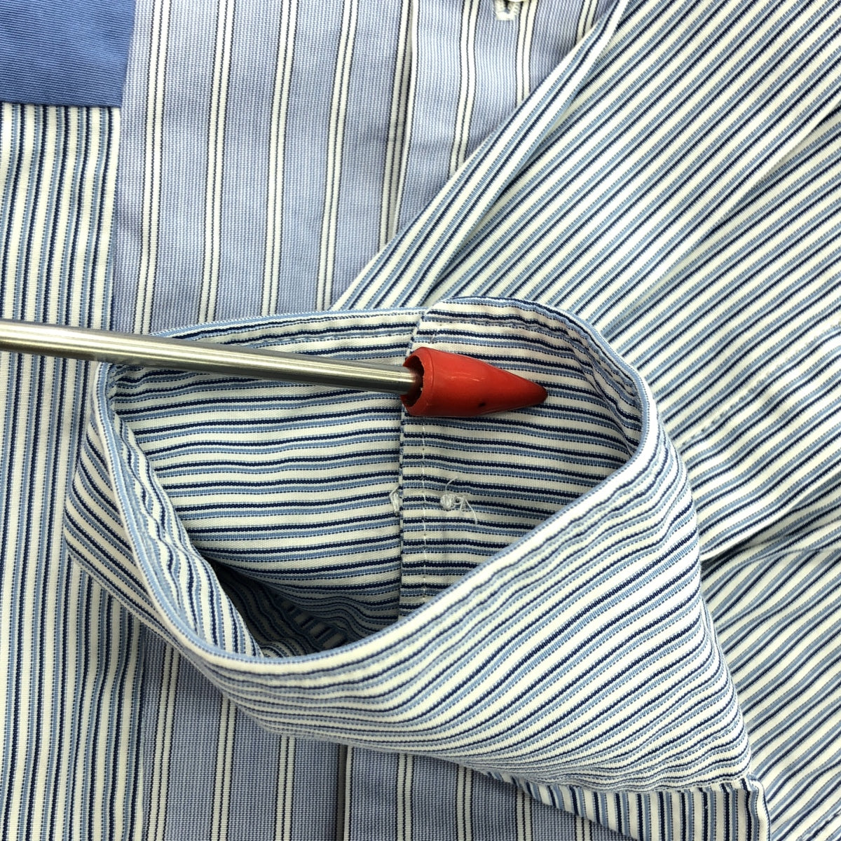 COMME des GARCONS HOMME DEUX | 2021SS | Cotton patchwork regular collar shirt | S | Blue | Men's