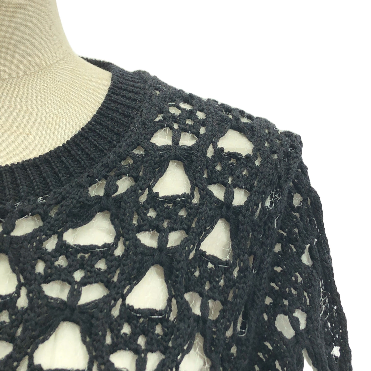COMME des GARCONS | 2023SS | Mixed-material layered knit pullover | XS | Women's