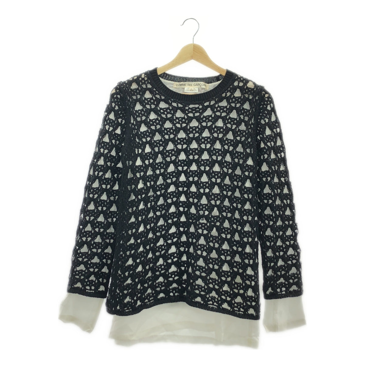COMME des GARCONS | 2023SS | Mixed-material layered knit pullover | XS | Women's