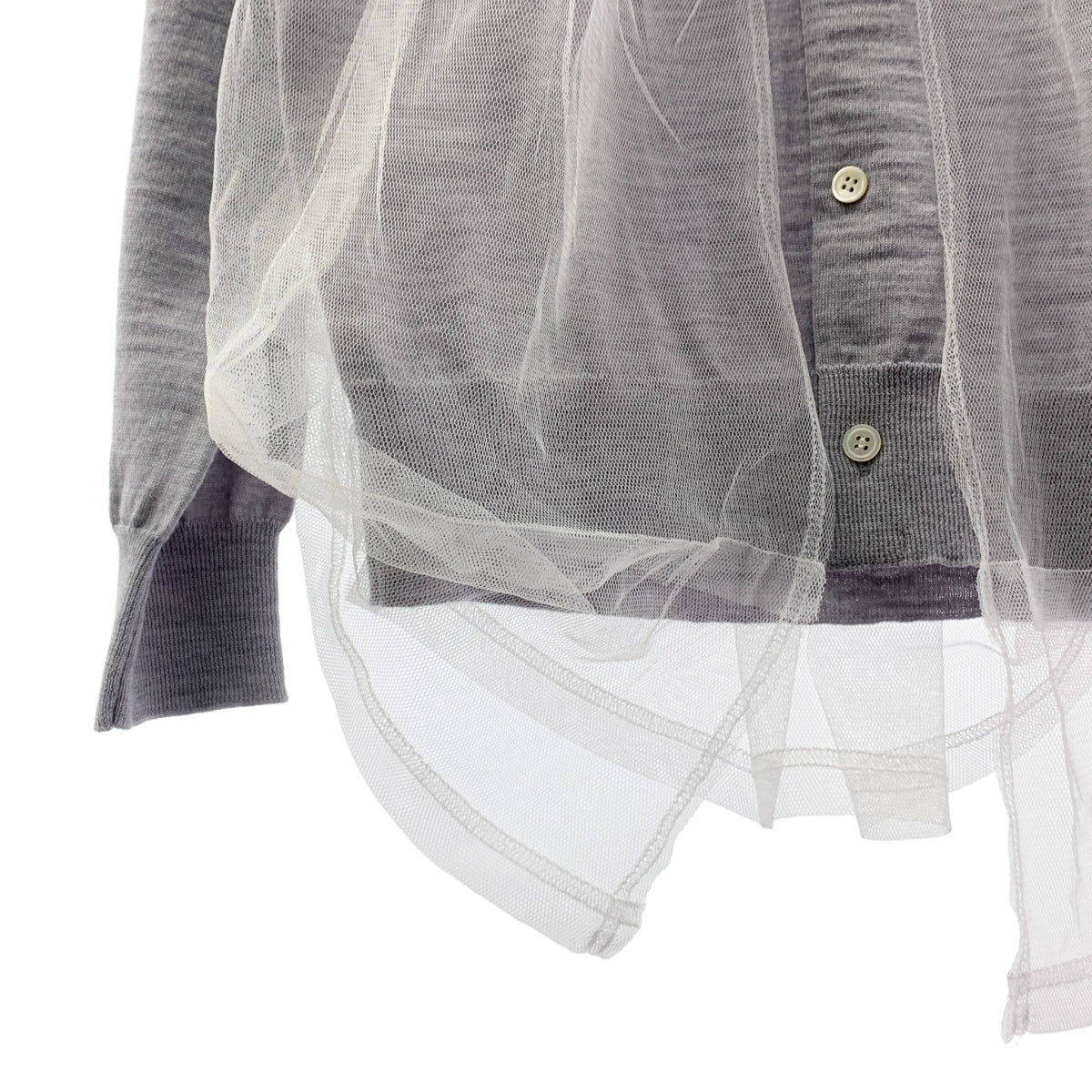 COMME des GARCONS | 2025SS | 薄紗多層圓領開襟衫 | S | 女款